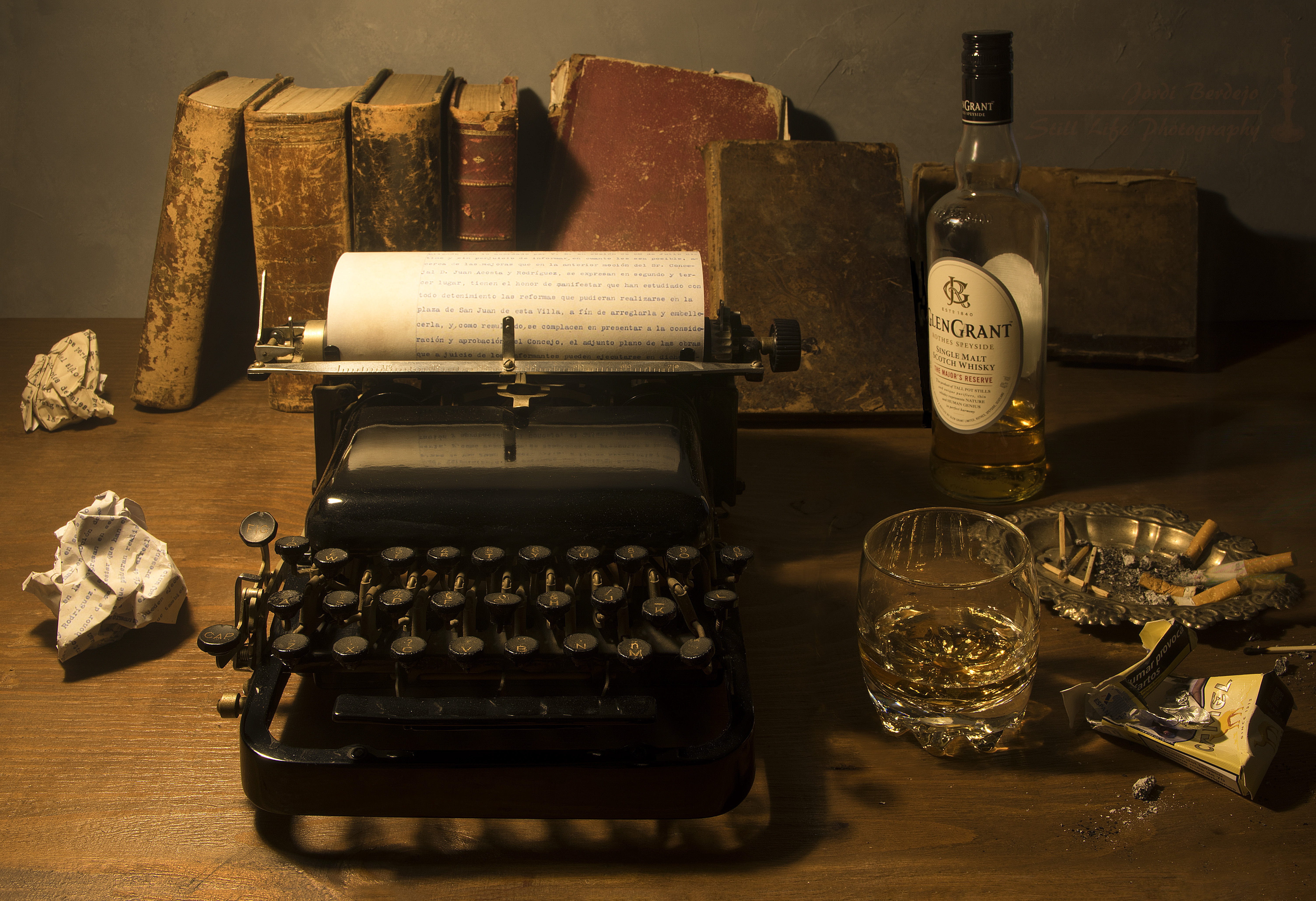 Free download wallpaper Still Life, Book, Typewriter, Photography, Alcohol on your PC desktop