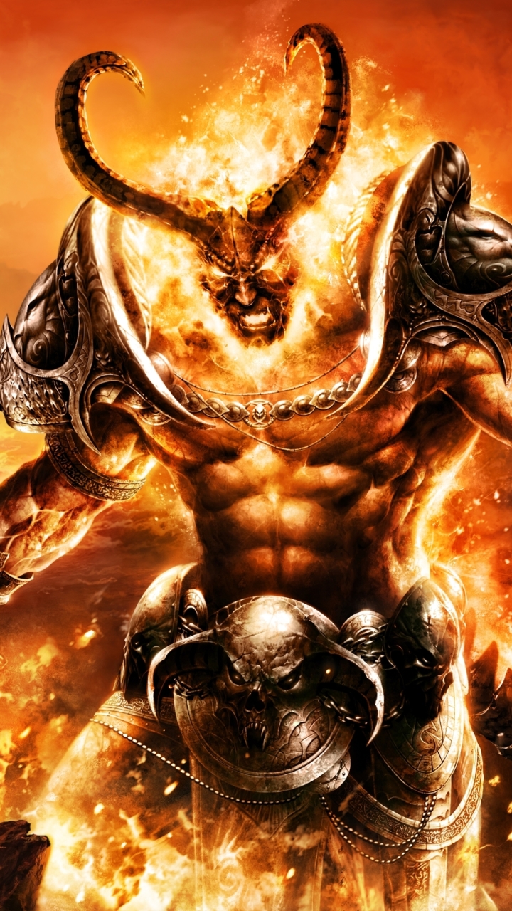 Handy-Wallpaper Feuer, Warcraft, Krieger, Dämon, Computerspiele, World Of Warcraft kostenlos herunterladen.