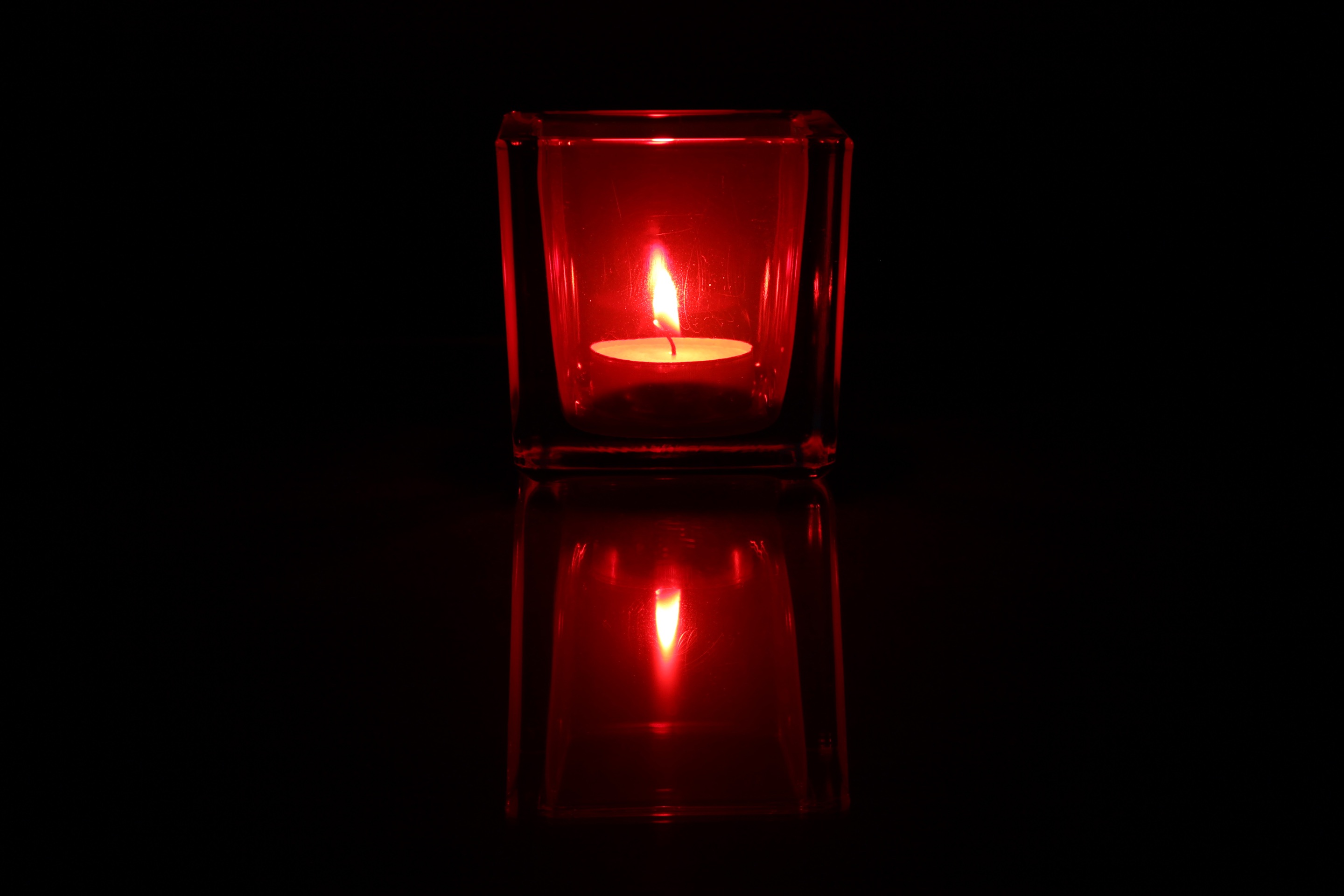 Free download wallpaper Reflection, Dark, Flame, Glass, Candle, Photography, Simple on your PC desktop