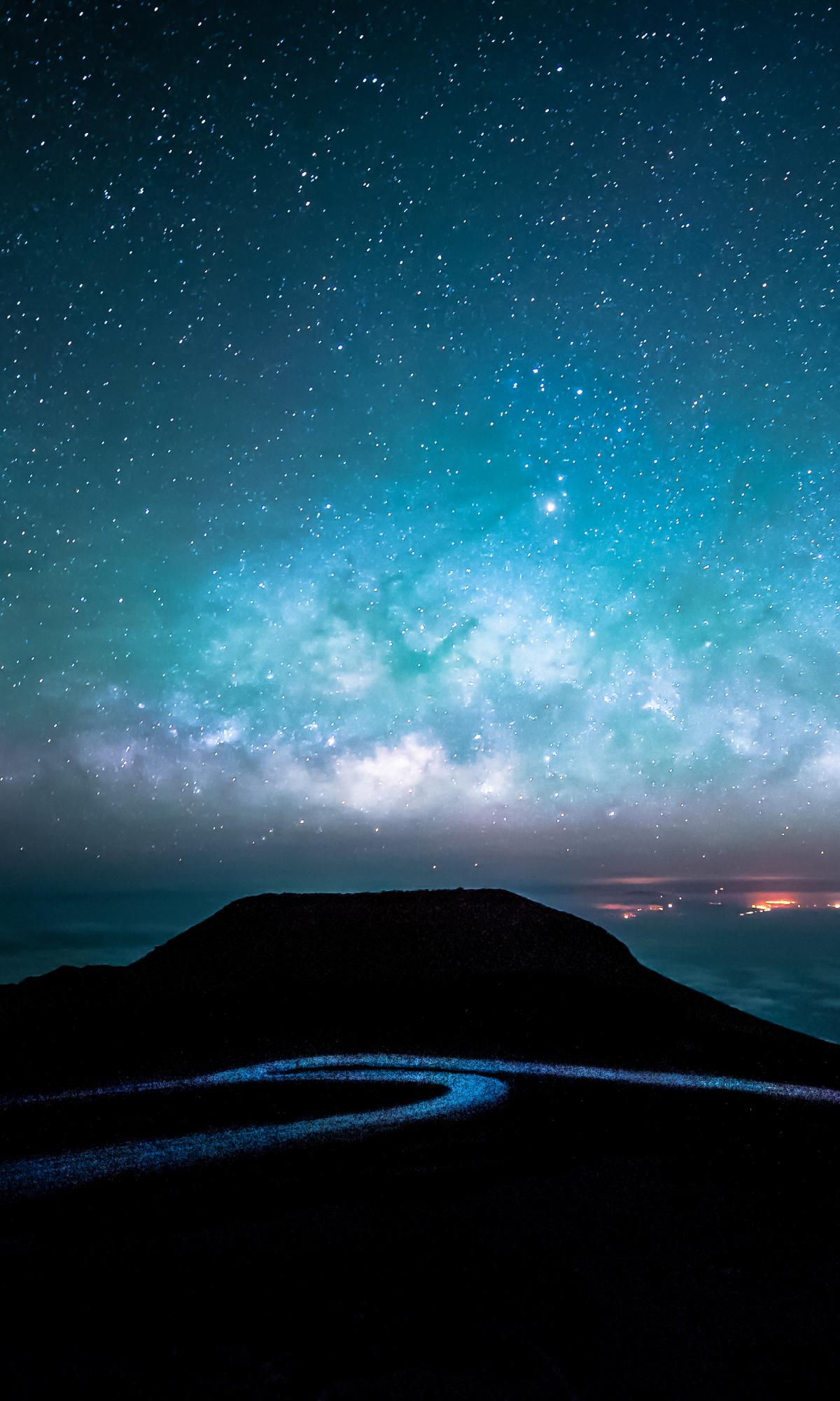 Download mobile wallpaper Sky, Stars, Night, Road, Starry Sky, Earth, Milky Way for free.