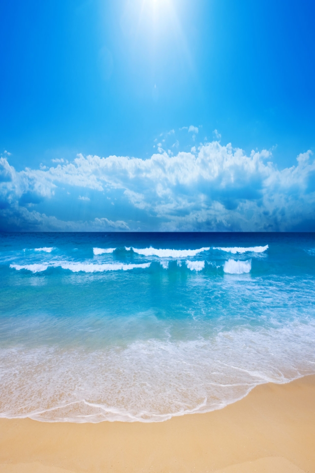 Скачать картинку Небо, Пляж, Волна, Земля/природа в телефон бесплатно.