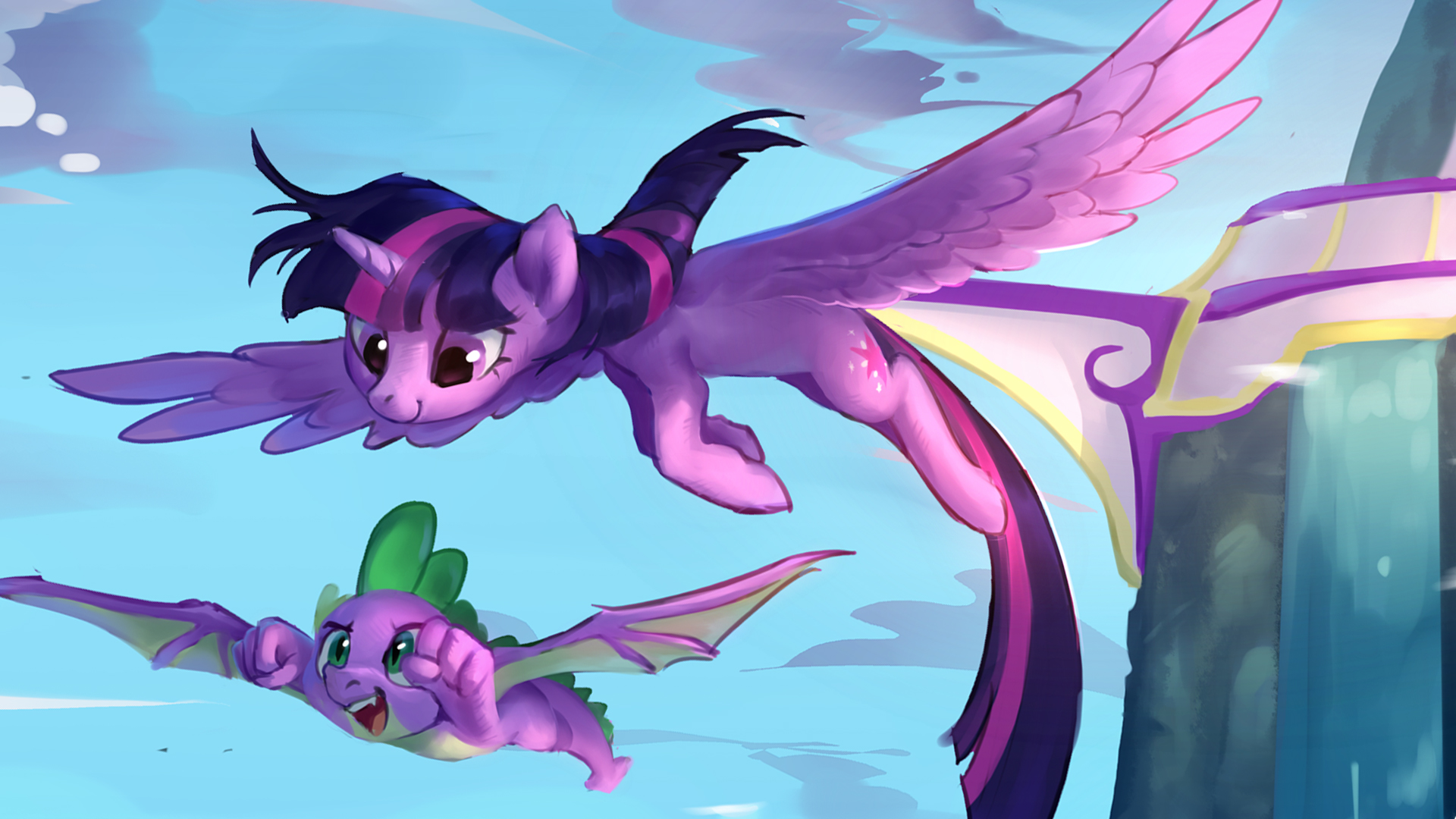 Free download wallpaper My Little Pony, Twilight Sparkle, Tv Show, My Little Pony: Friendship Is Magic, Spike (My Little Pony) on your PC desktop
