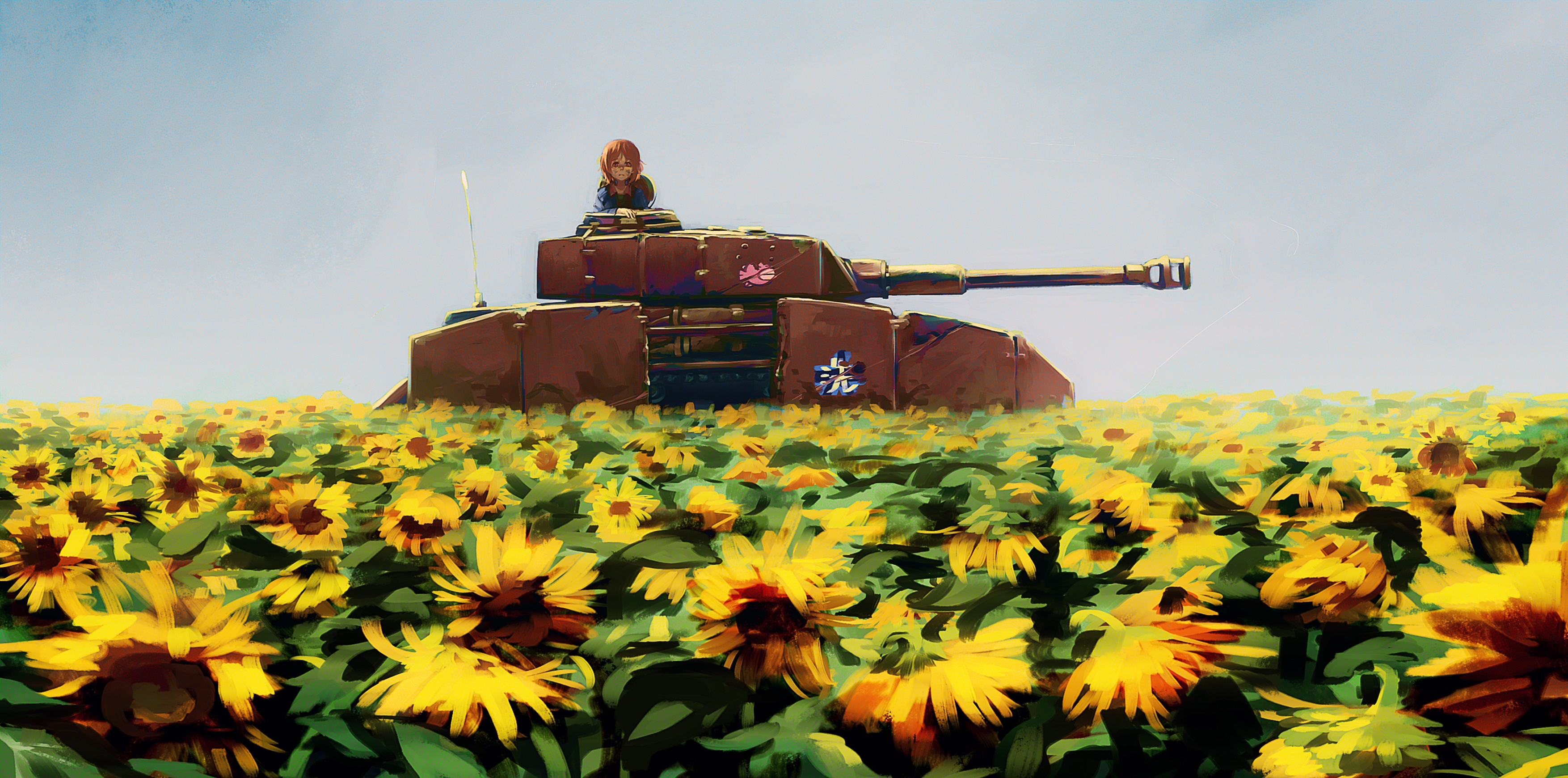 Handy-Wallpaper Sonnenblume, Panzer, Animes, Girls Und Panzer, Miho Nishizumi kostenlos herunterladen.