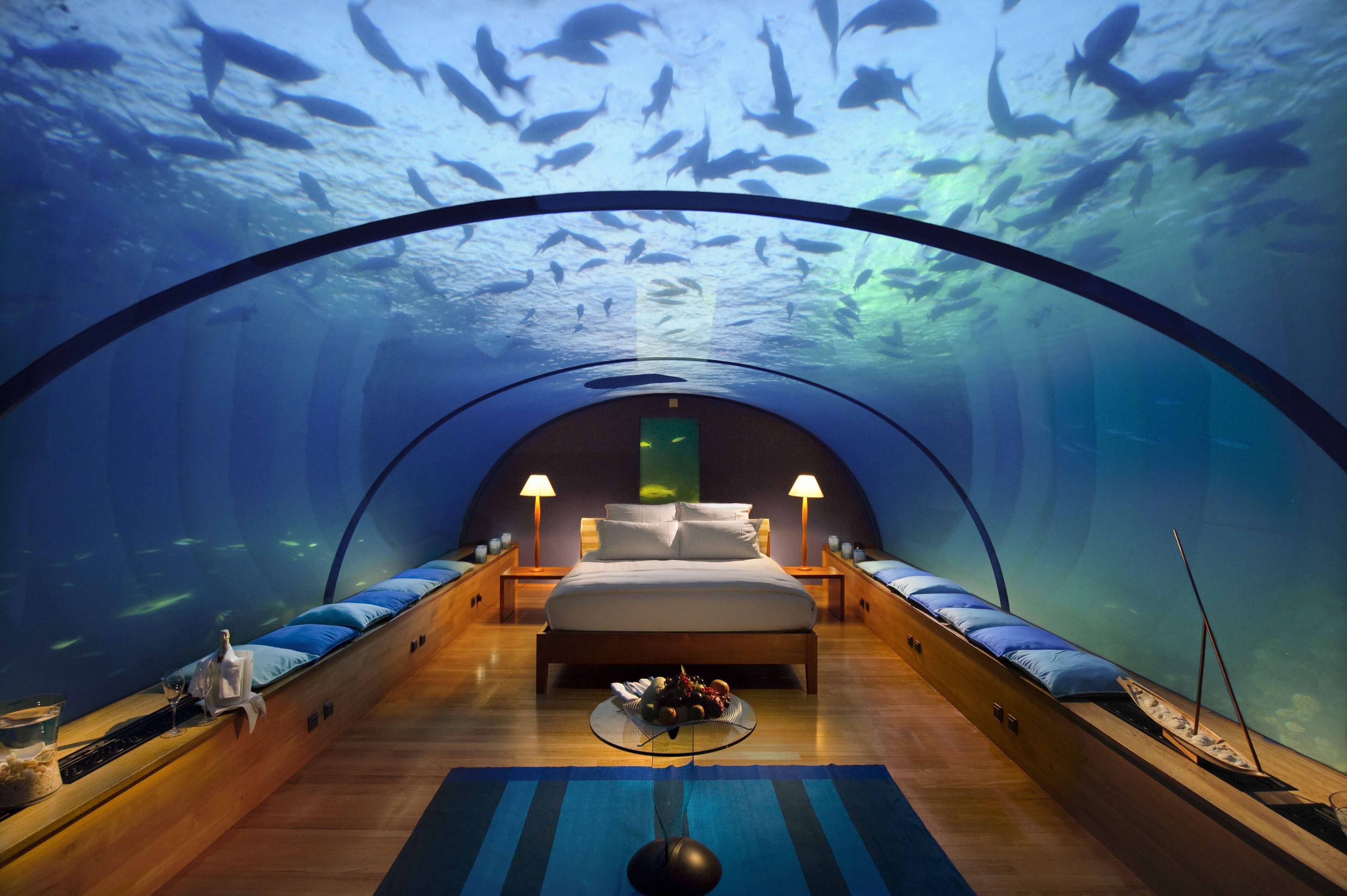 Free download wallpaper Miscellaneous, Underwater Hotel, Miscellanea, Tropics, Maldives on your PC desktop