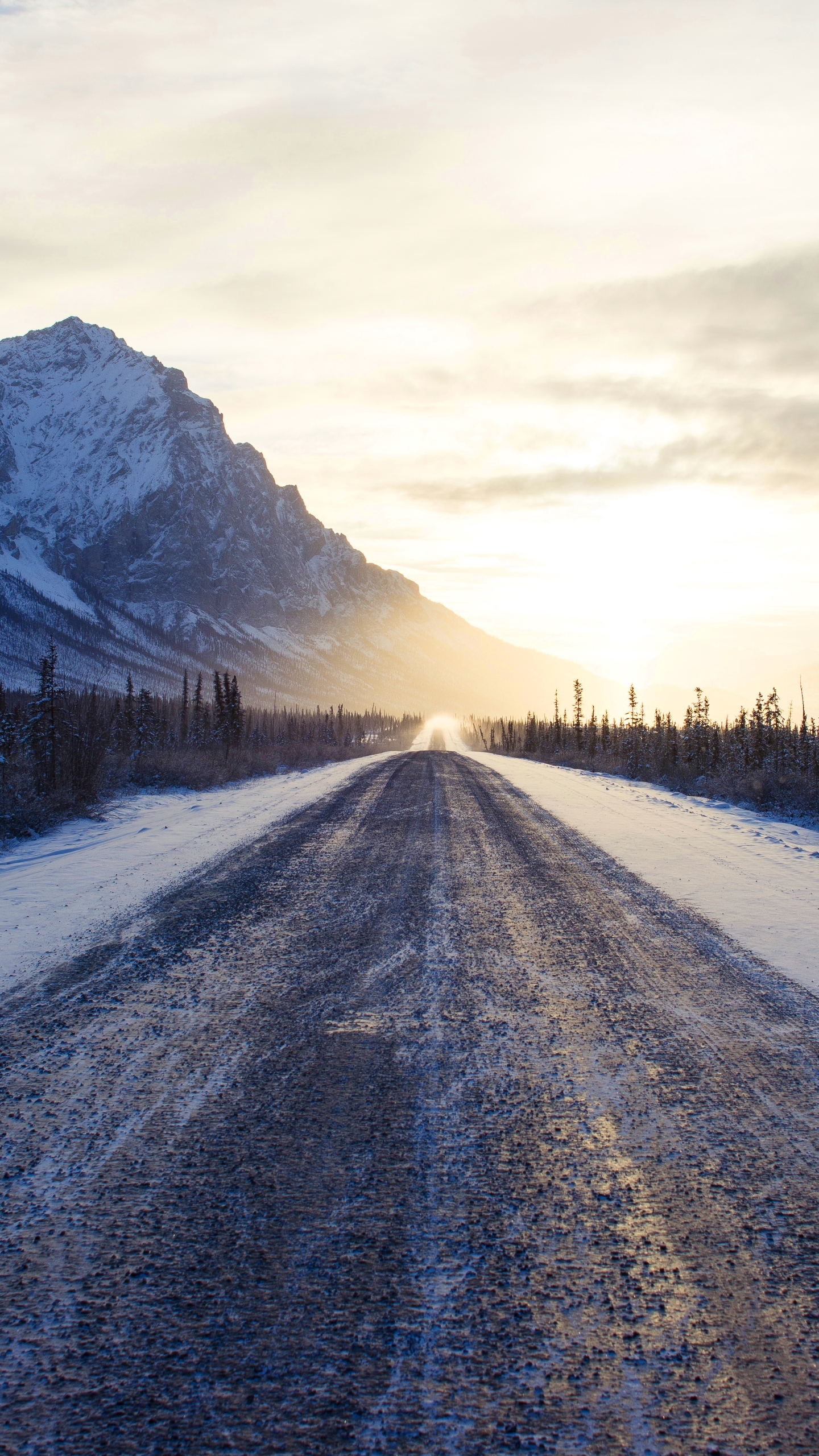 Download mobile wallpaper Landscape, Winter, Nature, Snow, Mountain, Road, Man Made for free.