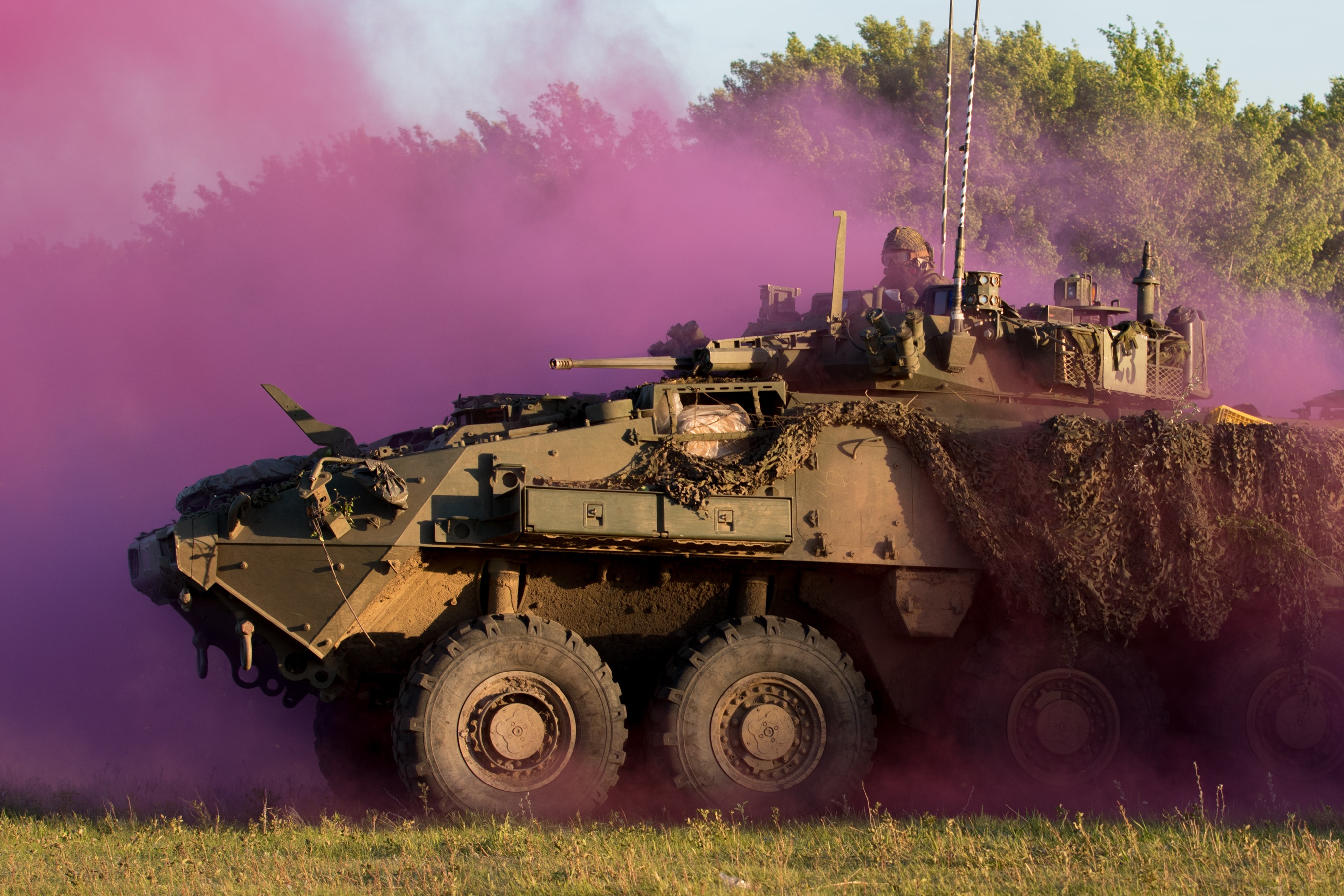 military, armored personnel carrier, smoke, vehicle, armored fighting vehicle