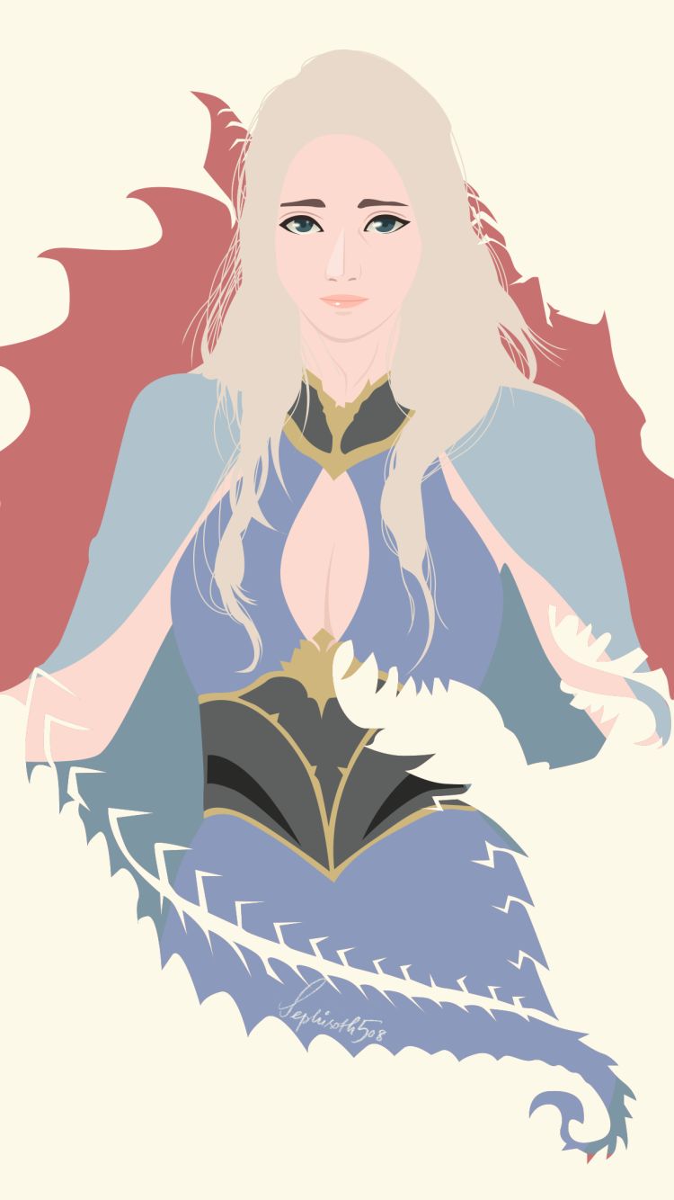 Descarga gratuita de fondo de pantalla para móvil de Juego De Tronos, Minimalista, Series De Televisión, Daenerys Targaryen.