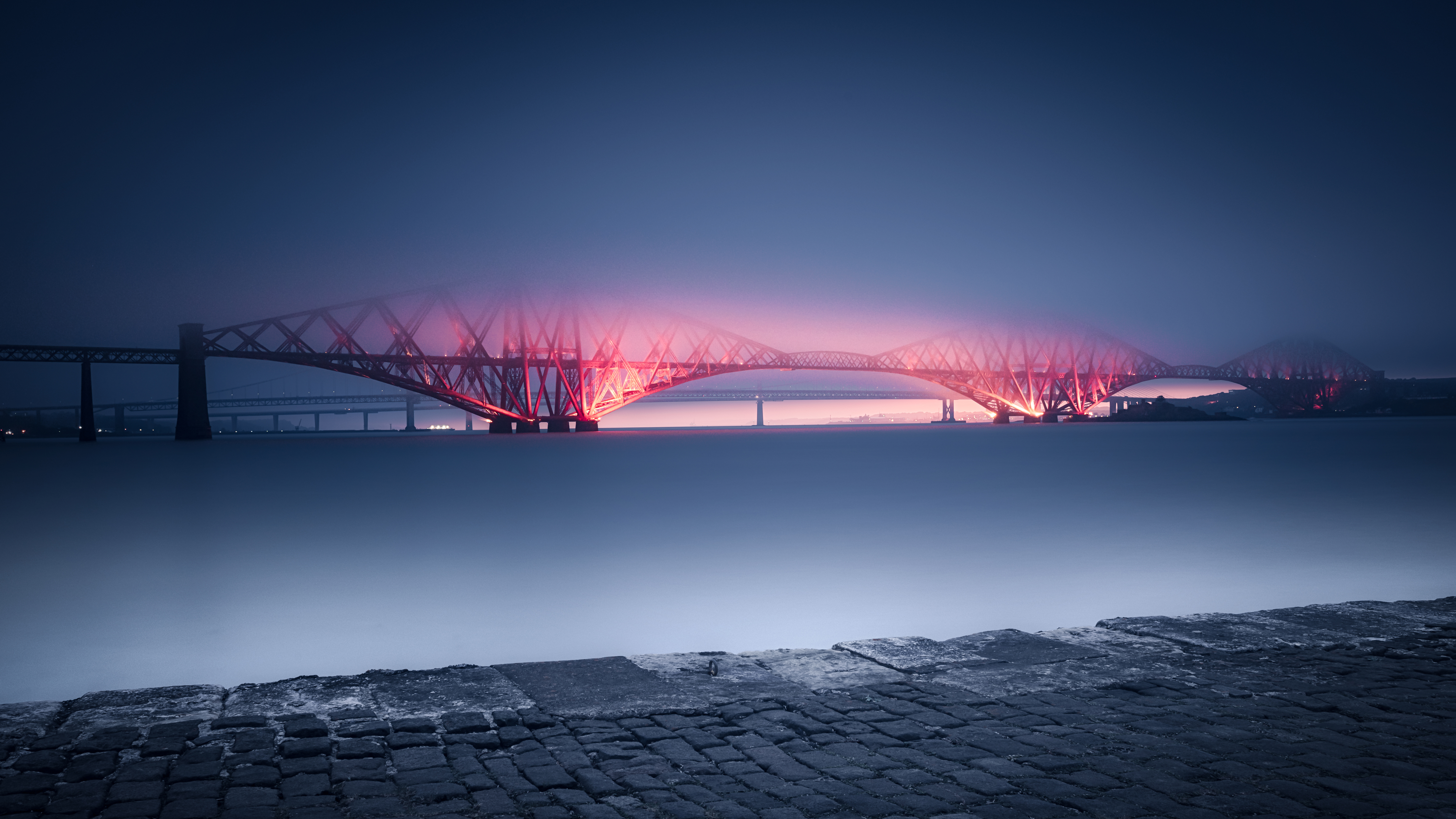 459720 скачать картинку туман, эдинбург, сделано человеком, форт бридж, шотландия, мосты - обои и заставки бесплатно