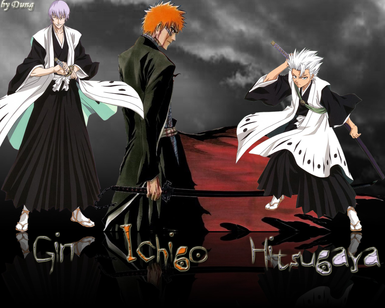 Téléchargez gratuitement l'image Bleach, Animé, Ichigo Kurosaki, Tōshirō Hitsugaya, Gin Ichimaru sur le bureau de votre PC