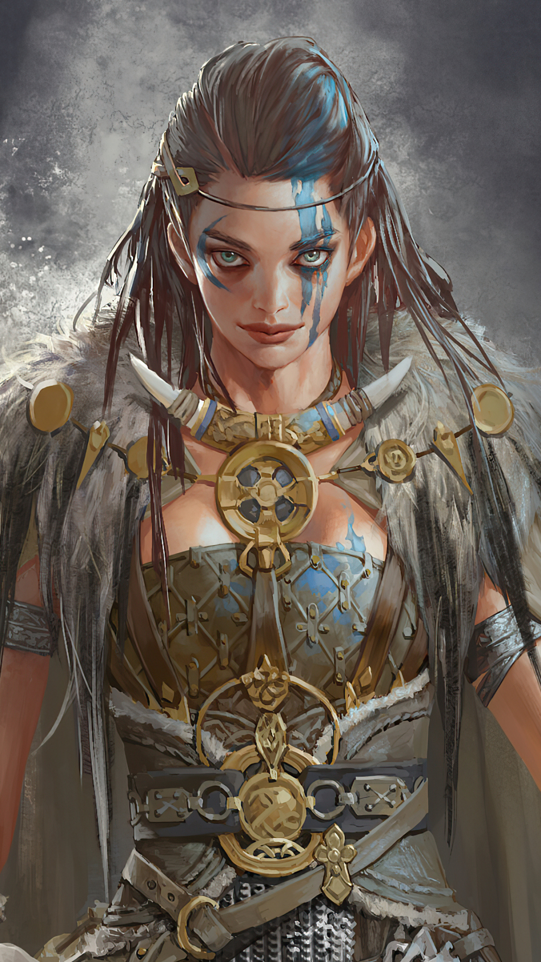 Download mobile wallpaper Fantasy, Brown Hair, Women Warrior, Woman Warrior for free.