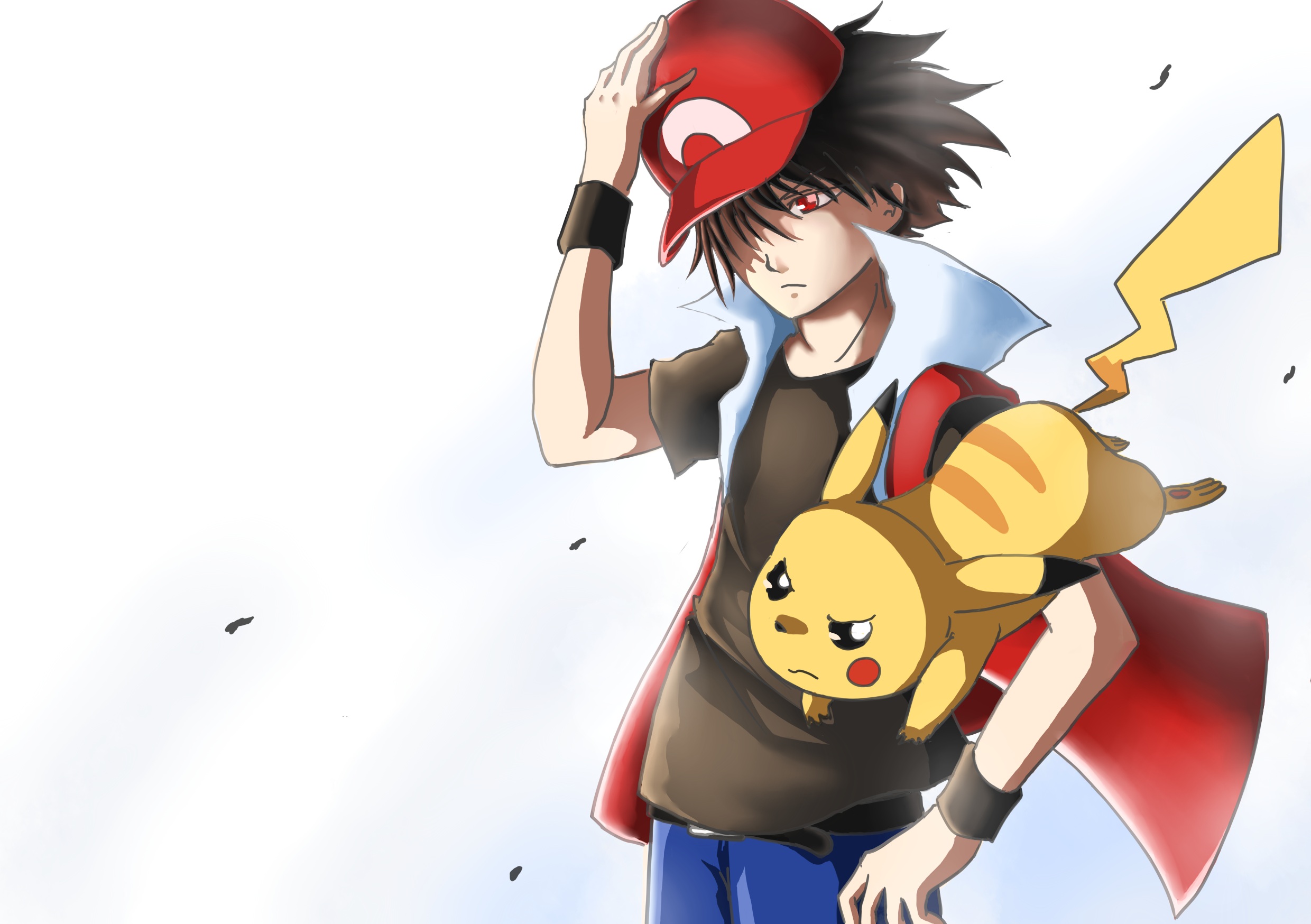Laden Sie das Pokémon, Pikachu, Computerspiele, Pokémon Rote Und Blaue Edition, Rot (Pokémon)-Bild kostenlos auf Ihren PC-Desktop herunter