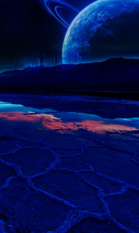 Download mobile wallpaper Landscape, Night, Space, Sci Fi for free.