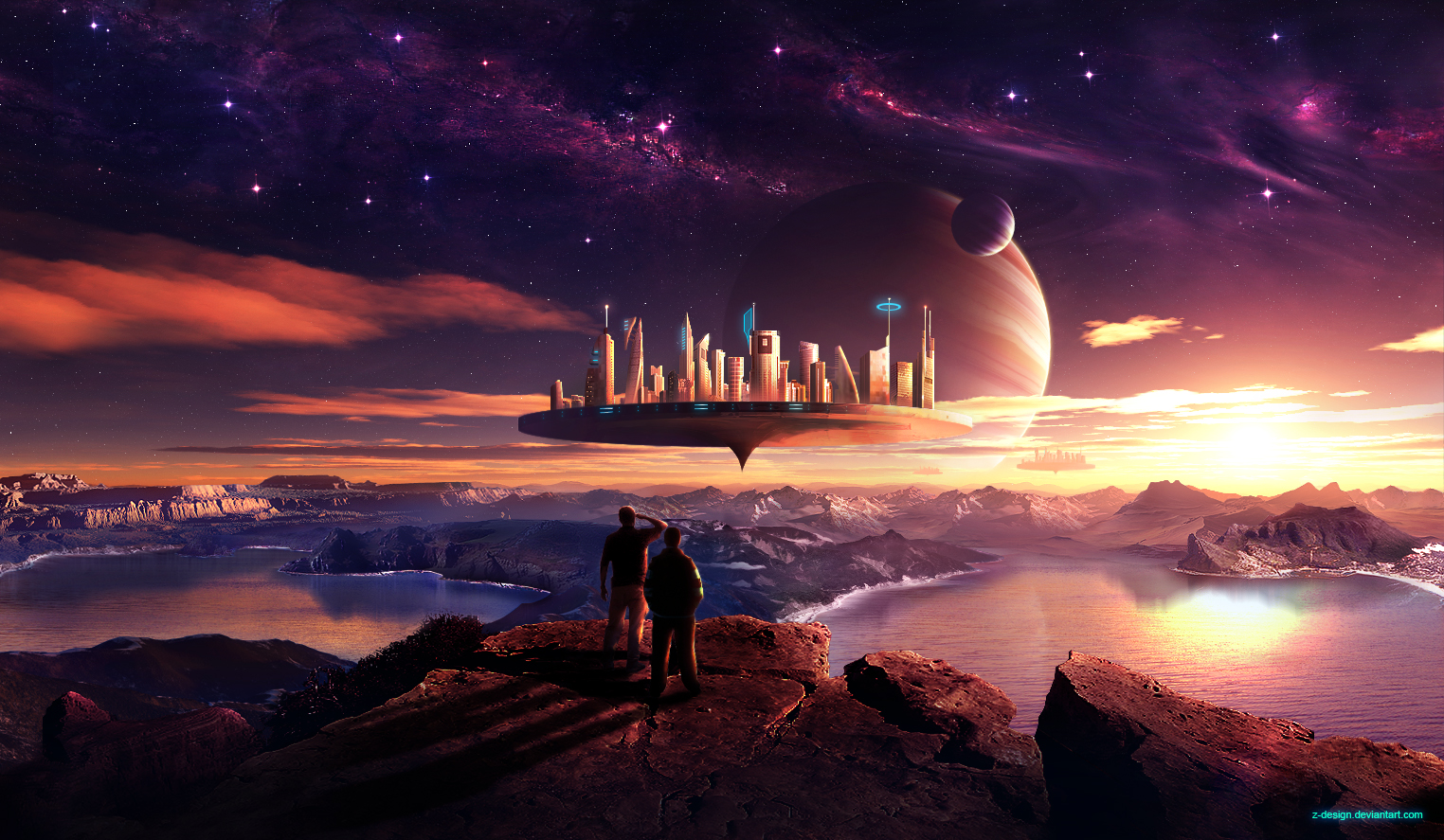 Handy-Wallpaper Landschaft, Science Fiction kostenlos herunterladen.