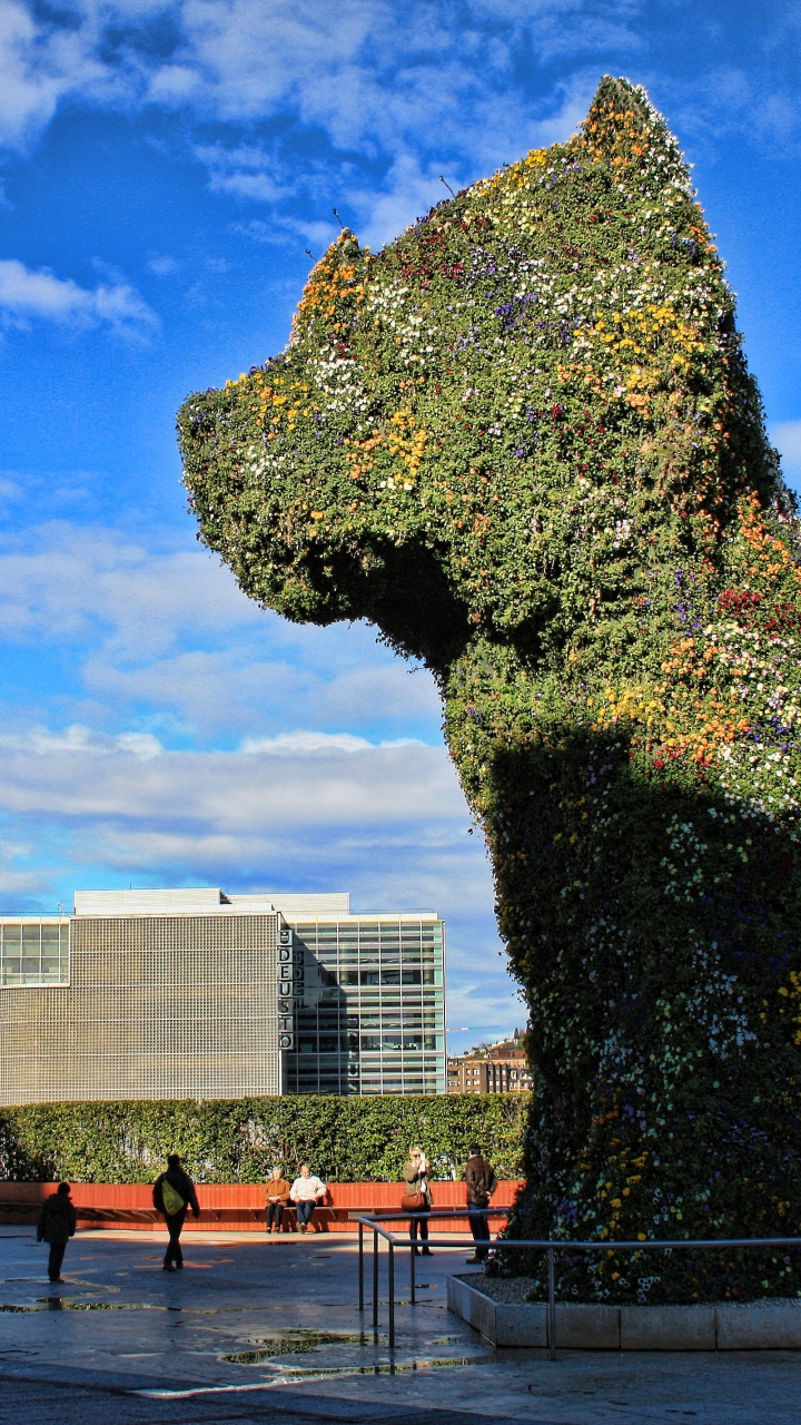 Download mobile wallpaper Statue, Spain, Man Made, Guggenheim Museum, Bilbao for free.