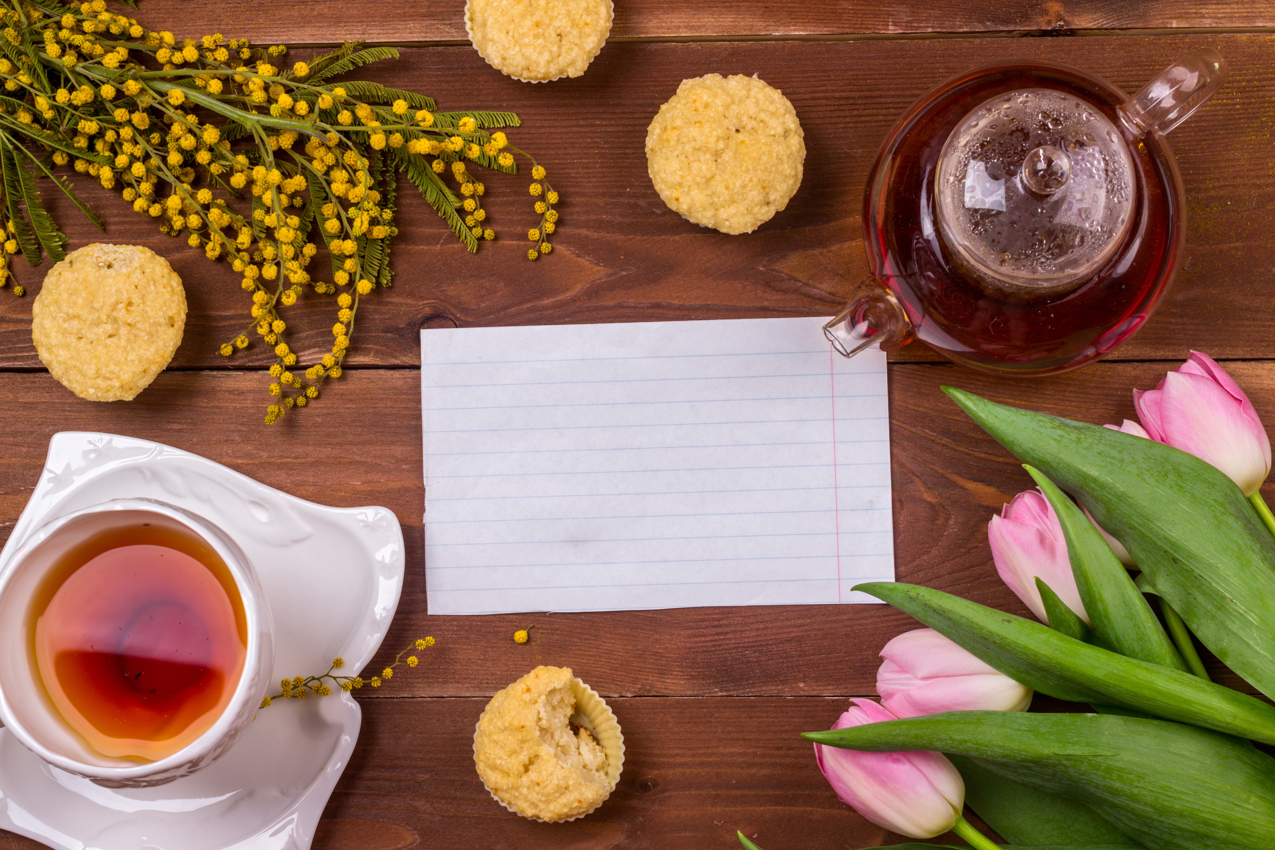 Download mobile wallpaper Food, Still Life, Flower, Tea, Tulip, Teapot for free.