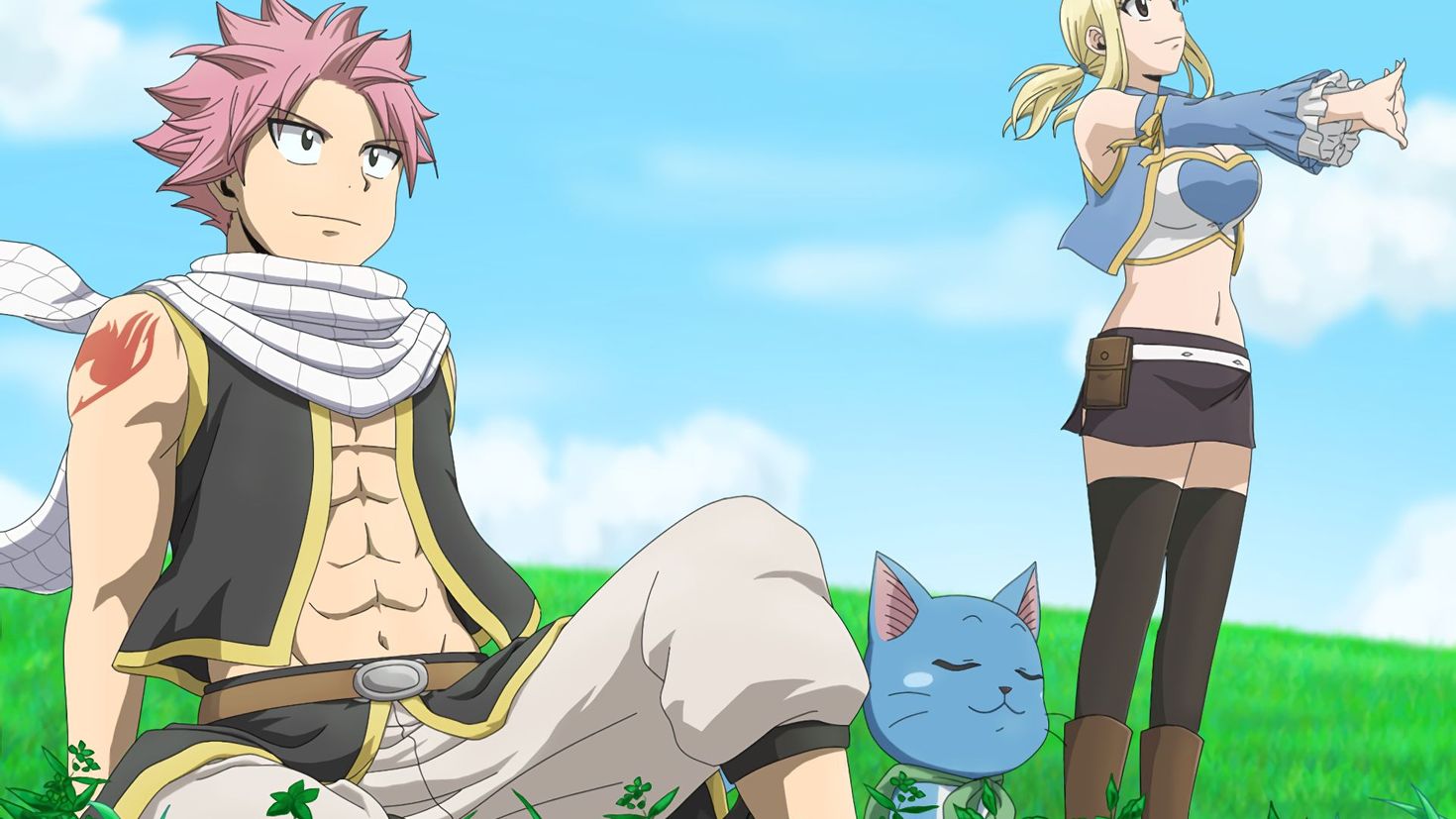 Free download wallpaper Anime, Fairy Tail, Lucy Heartfilia, Natsu Dragneel,...