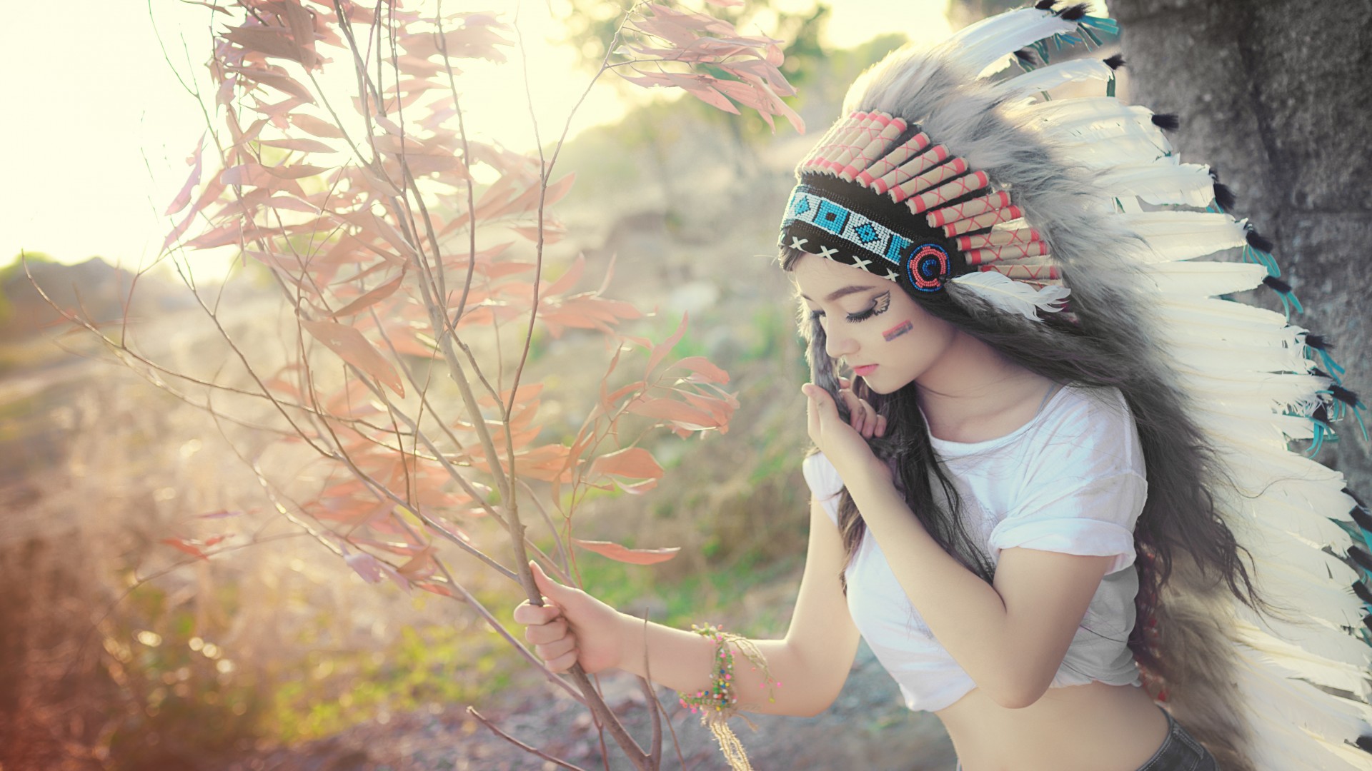 927104 скачать картинку женщины, азии, брюнетка, длинные волосы, модель, коренные американцы - обои и заставки бесплатно