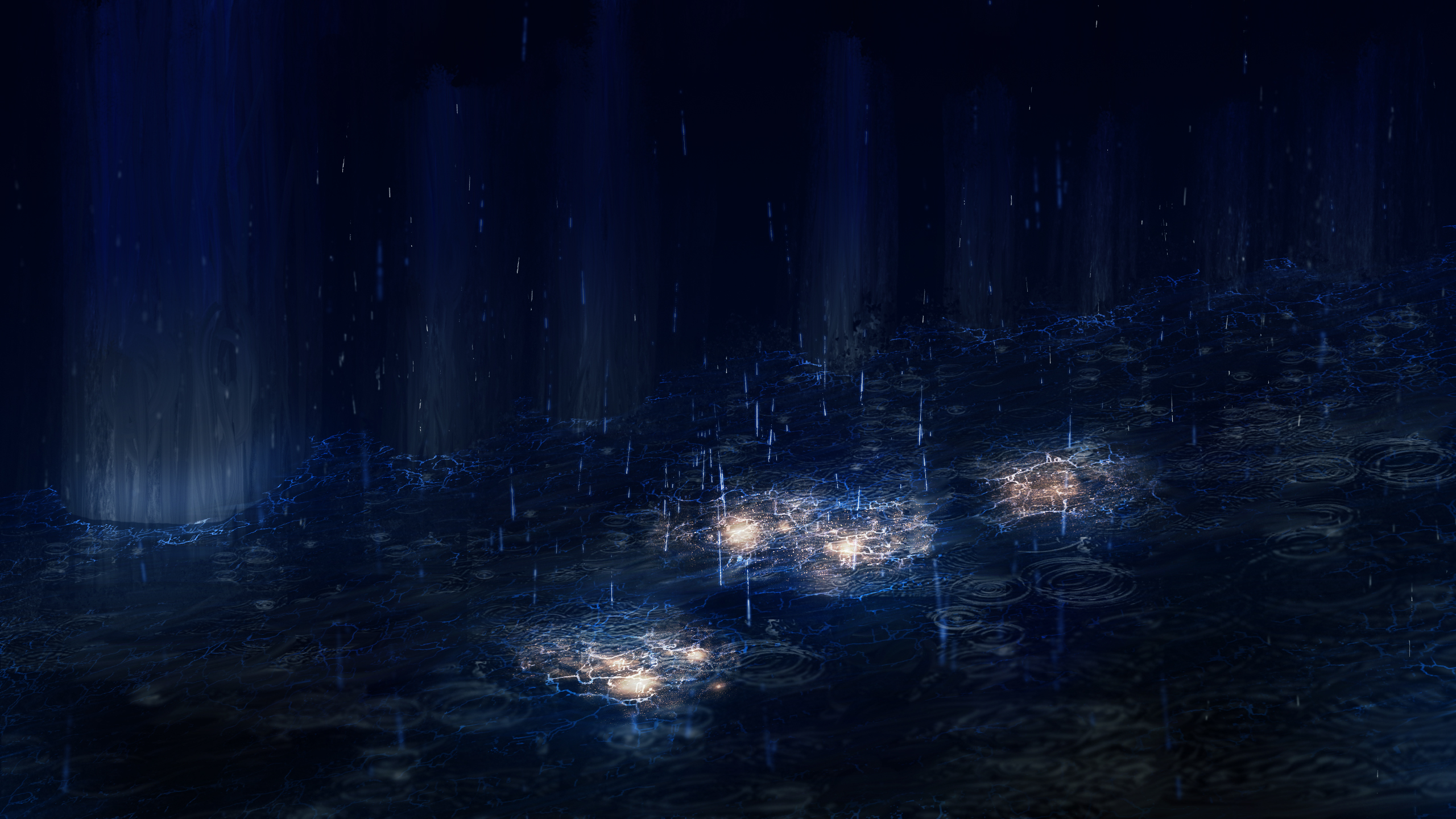 Free download wallpaper Landscape, Water, Fantasy, Rain, Night, Dark on your PC desktop
