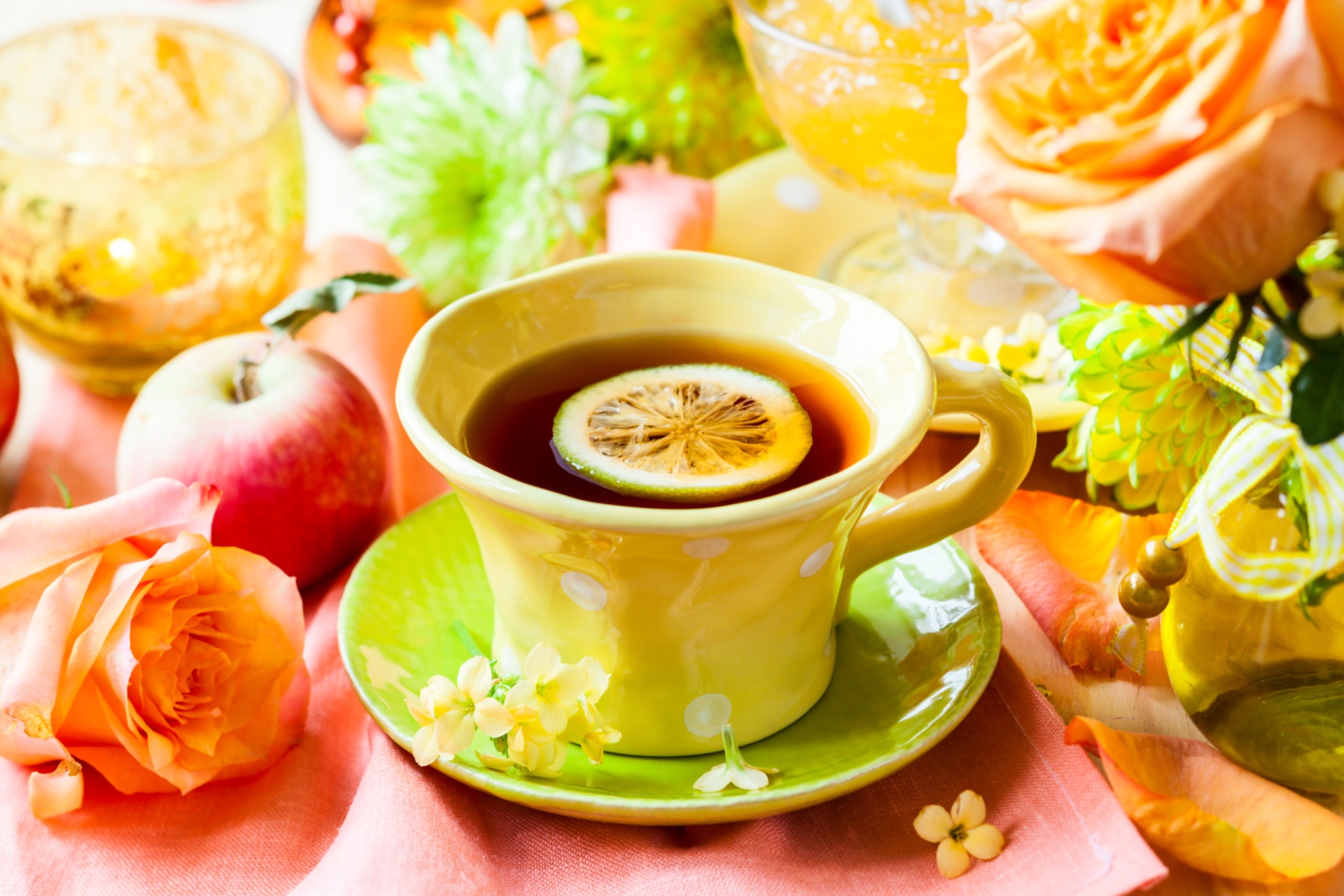 Free download wallpaper Food, Flower, Rose, Cup, Tea on your PC desktop