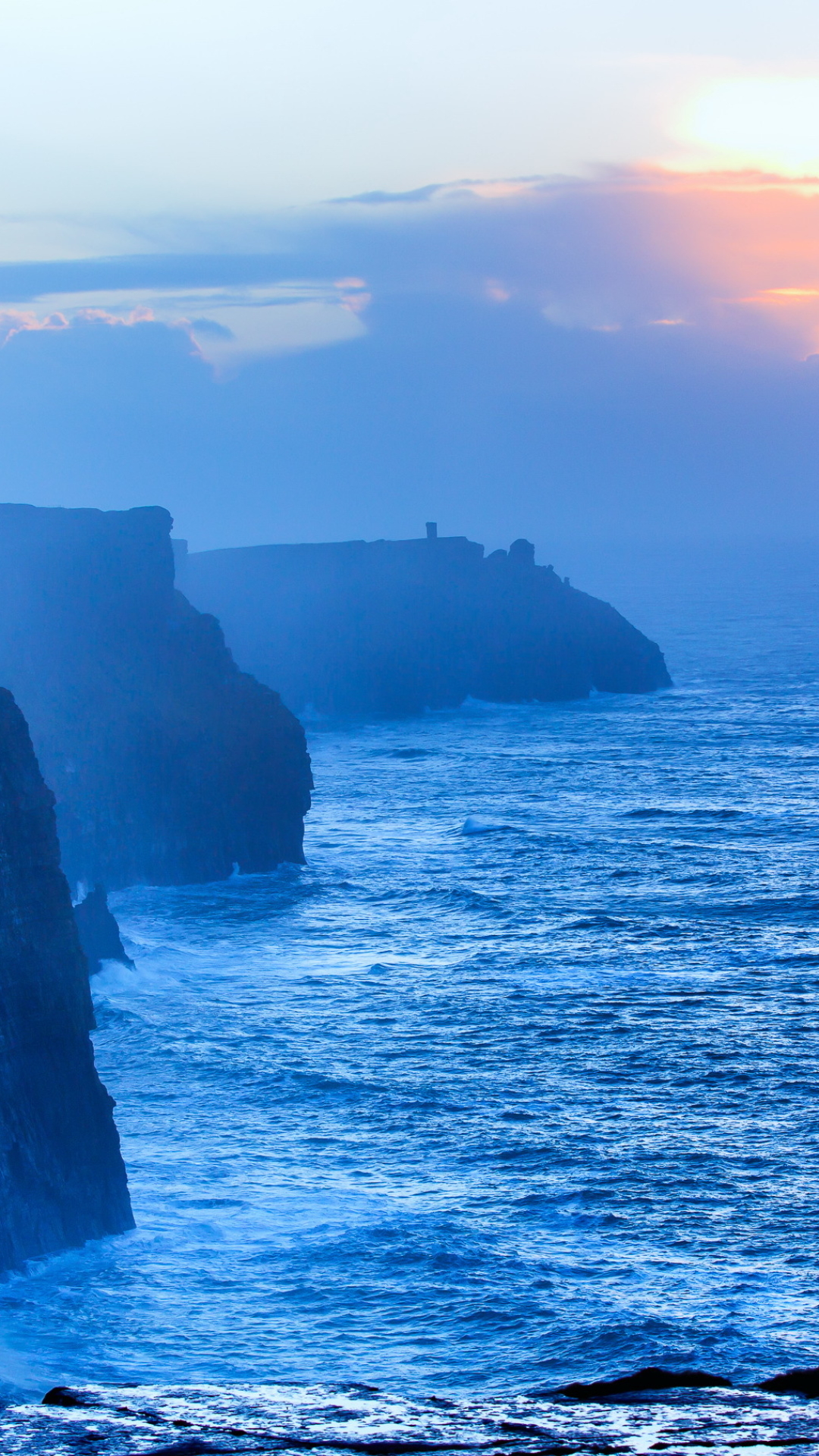 Handy-Wallpaper Natur, Horizont, Küste, Ozean, Sonnenaufgang, Cliff, Klippe, Erde/natur kostenlos herunterladen.