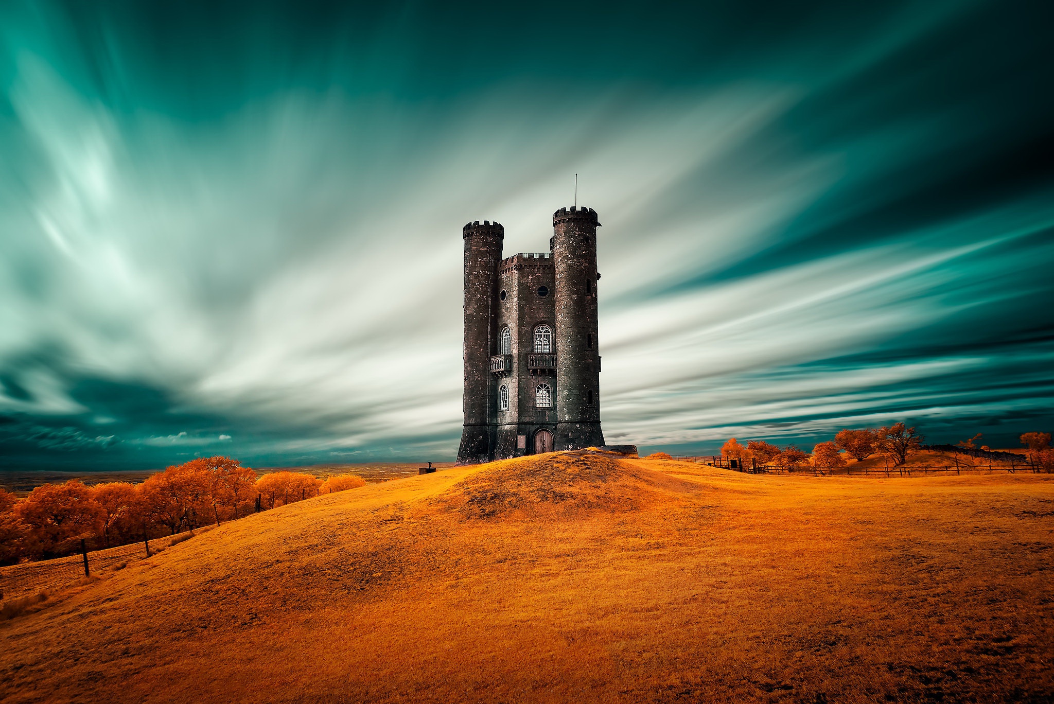 Free download wallpaper Sky, Castles, Field, Man Made, Castle on your PC desktop