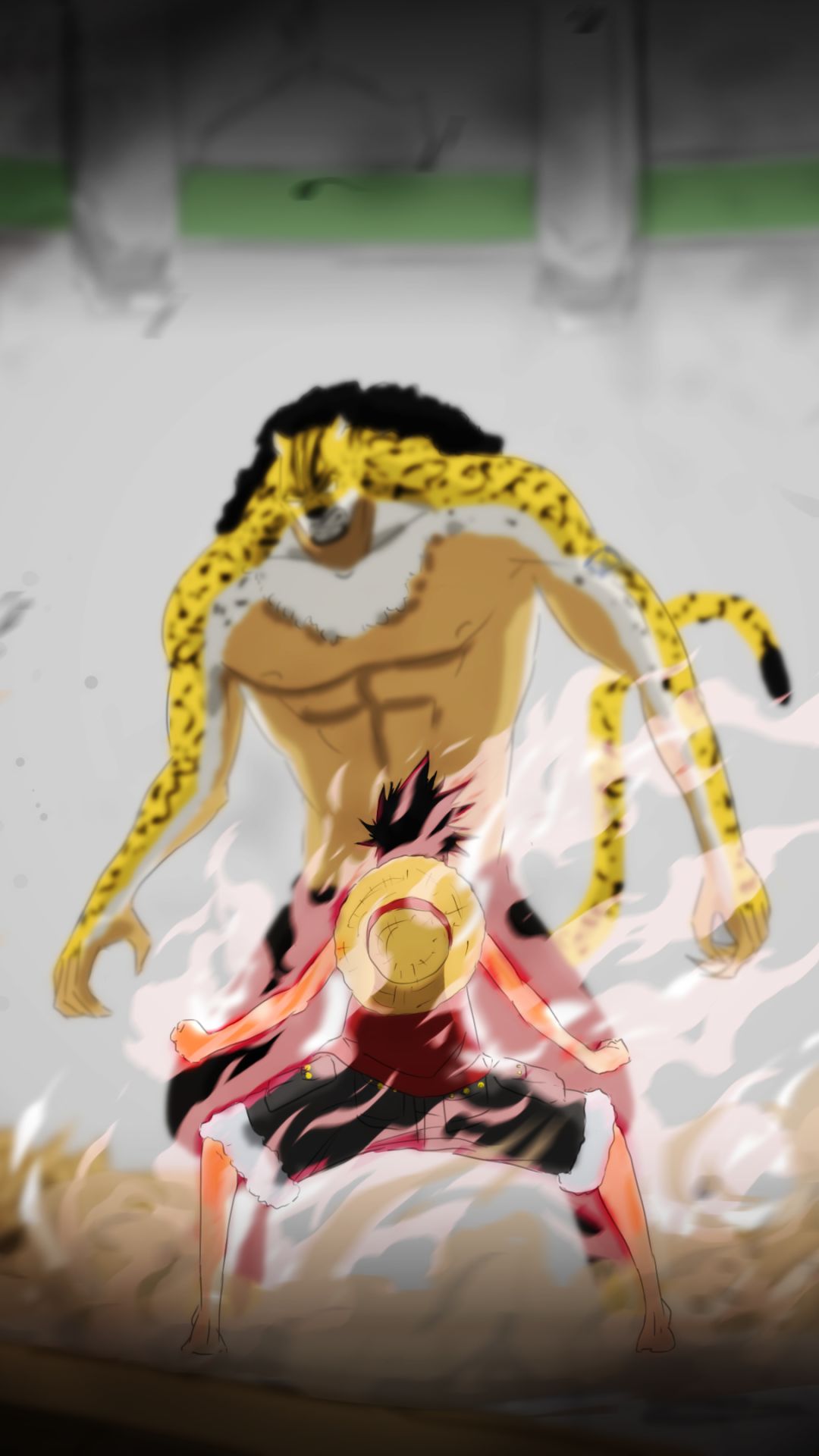 Download mobile wallpaper Anime, One Piece, Monkey D Luffy, Rob Lucci for free.