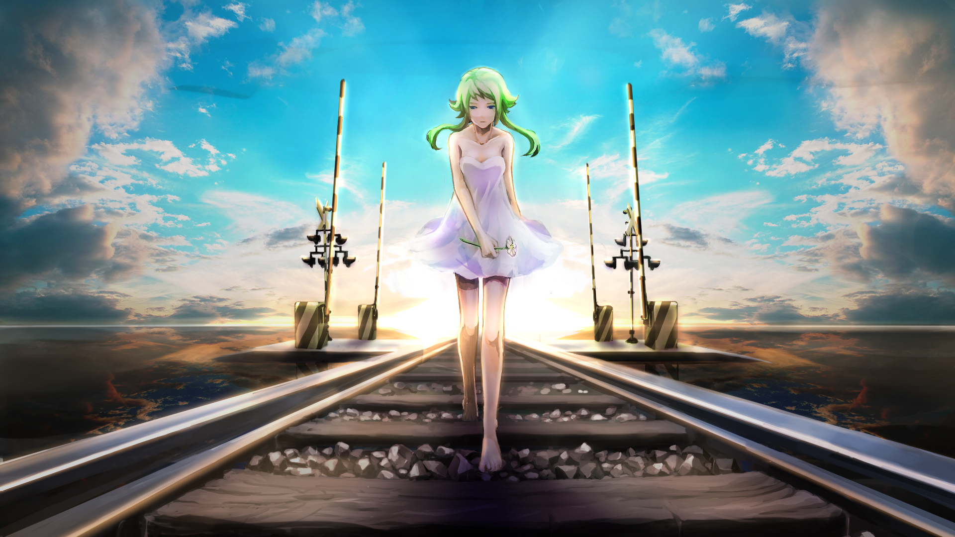 Laden Sie das Vocaloid, Himmel, Animes, Gumi (Vocaloid)-Bild kostenlos auf Ihren PC-Desktop herunter