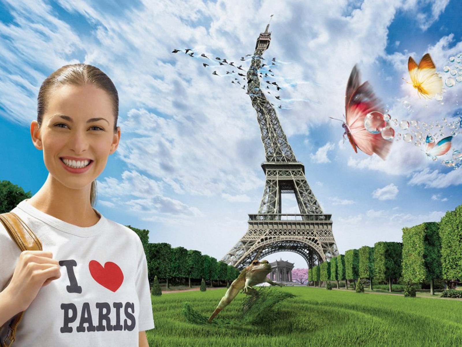 Завантажити шпалери безкоштовно Париж, Ейфелева Вежа, Франція, Фотографія, Маніпуляція картинка на робочий стіл ПК