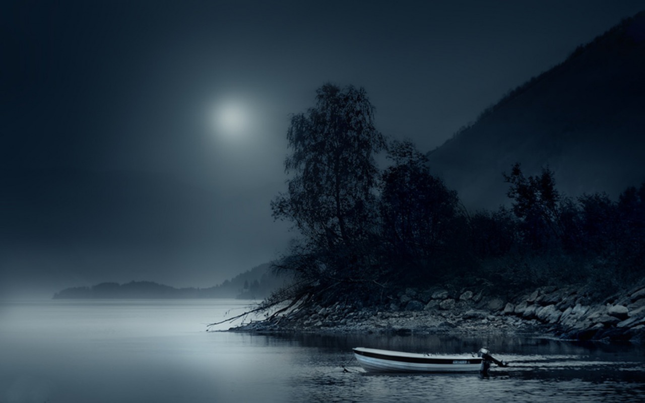 Download mobile wallpaper Night, Boat, Photography for free.