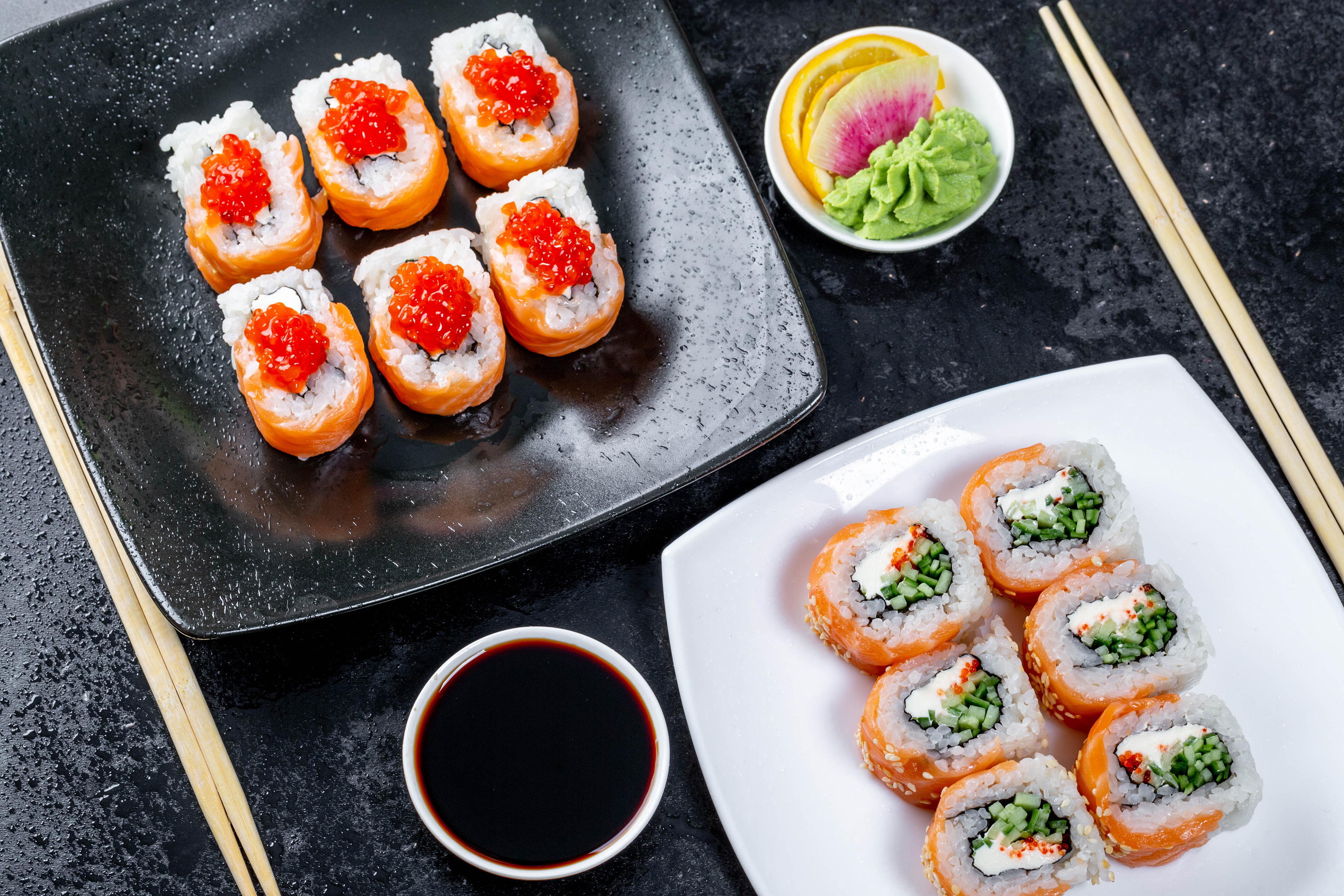 Free download wallpaper Food, Sushi, Seafood, Chopsticks on your PC desktop