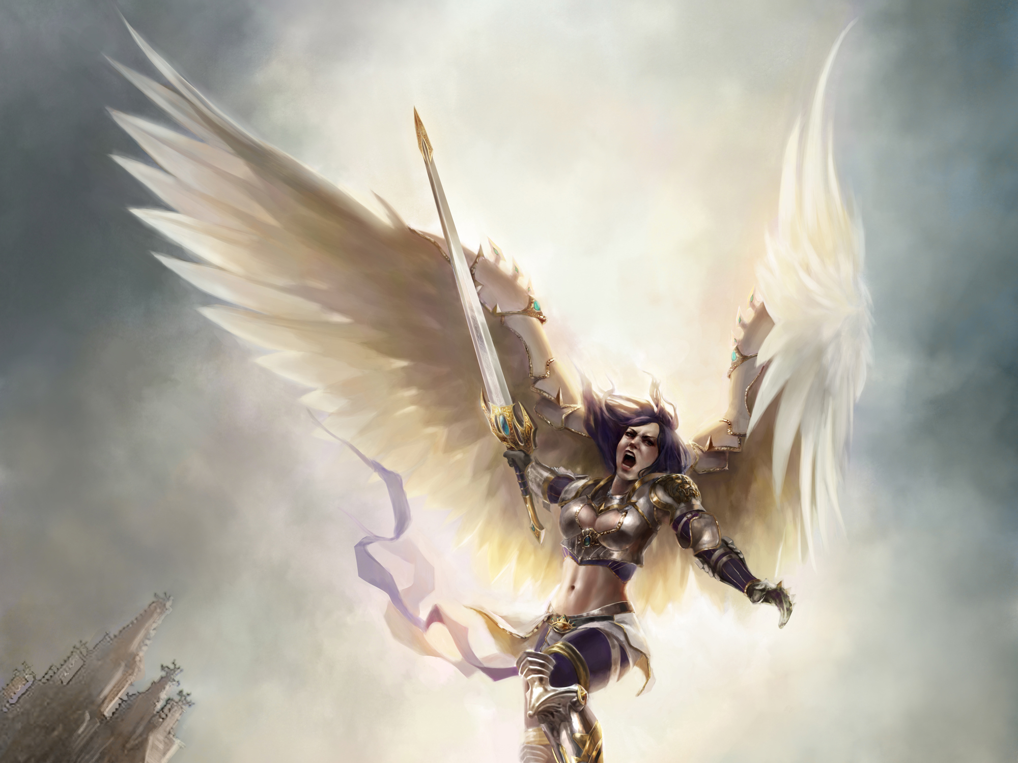 Free download wallpaper Fantasy, Angel, Angel Warrior on your PC desktop
