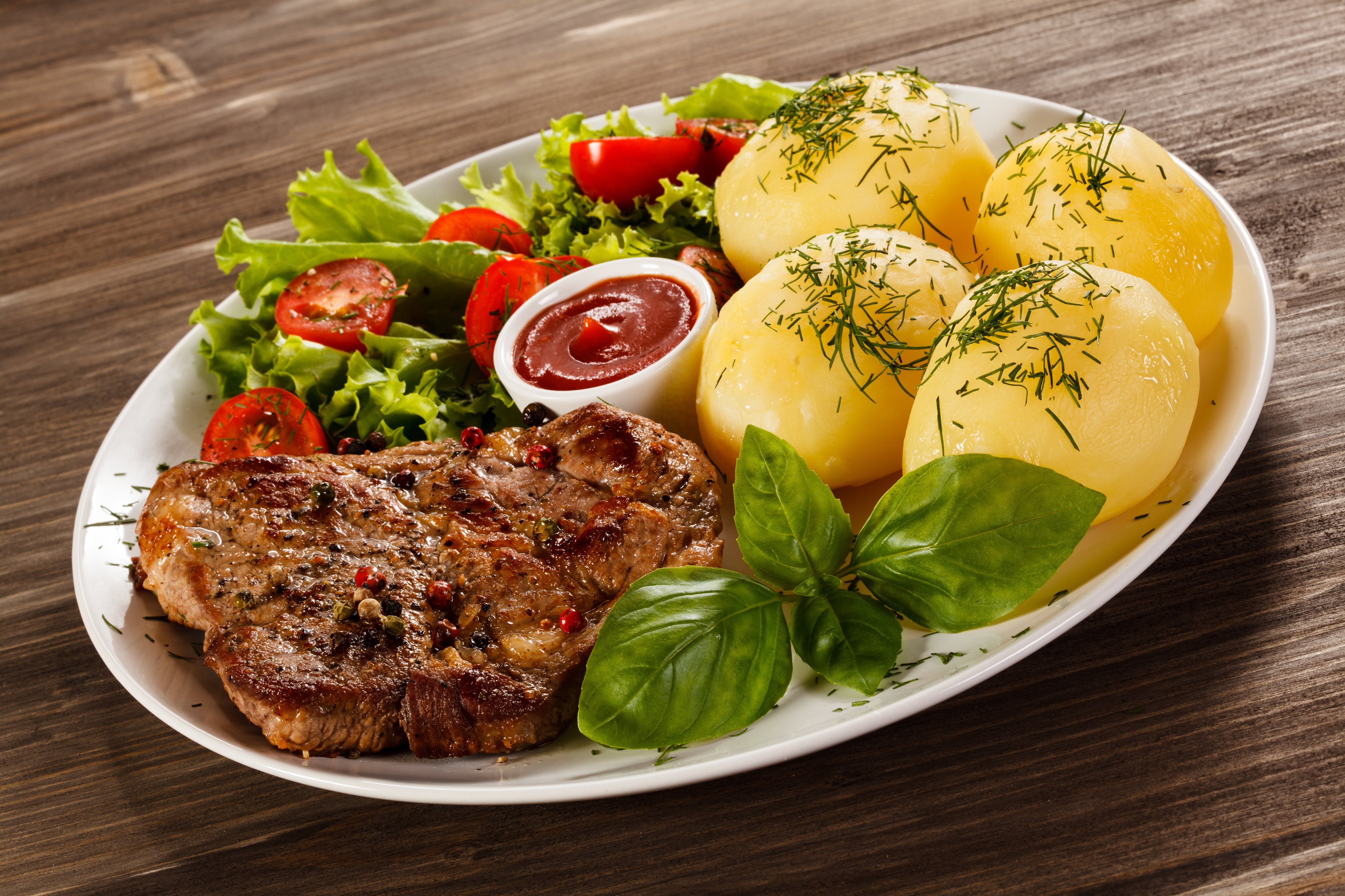 Download mobile wallpaper Food, Meat, Meal, Potato for free.