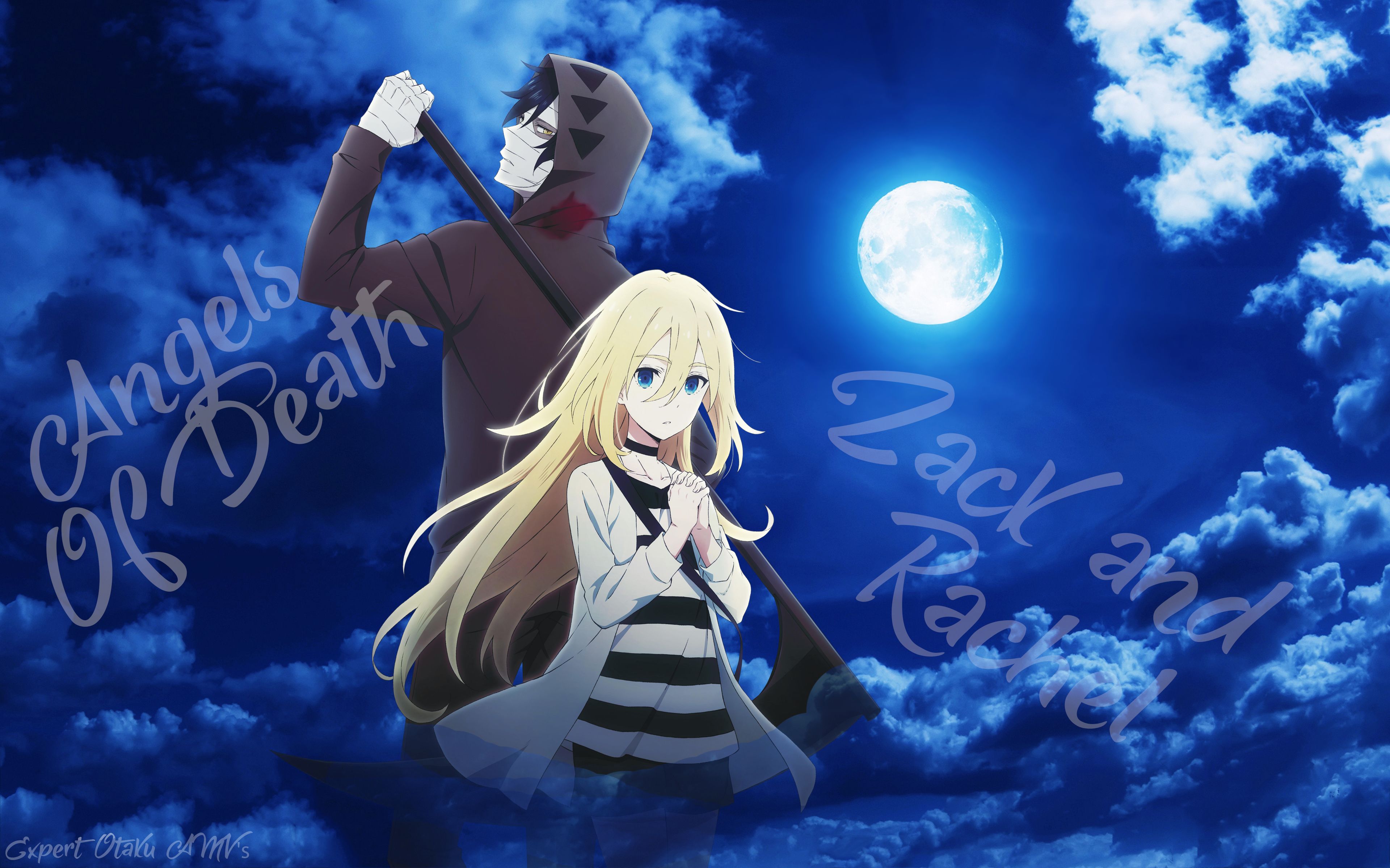 Laden Sie das Mond, Animes, Rahel Gardner, Satsuriku No Tenshi, Zack (Engel Des Todes)-Bild kostenlos auf Ihren PC-Desktop herunter