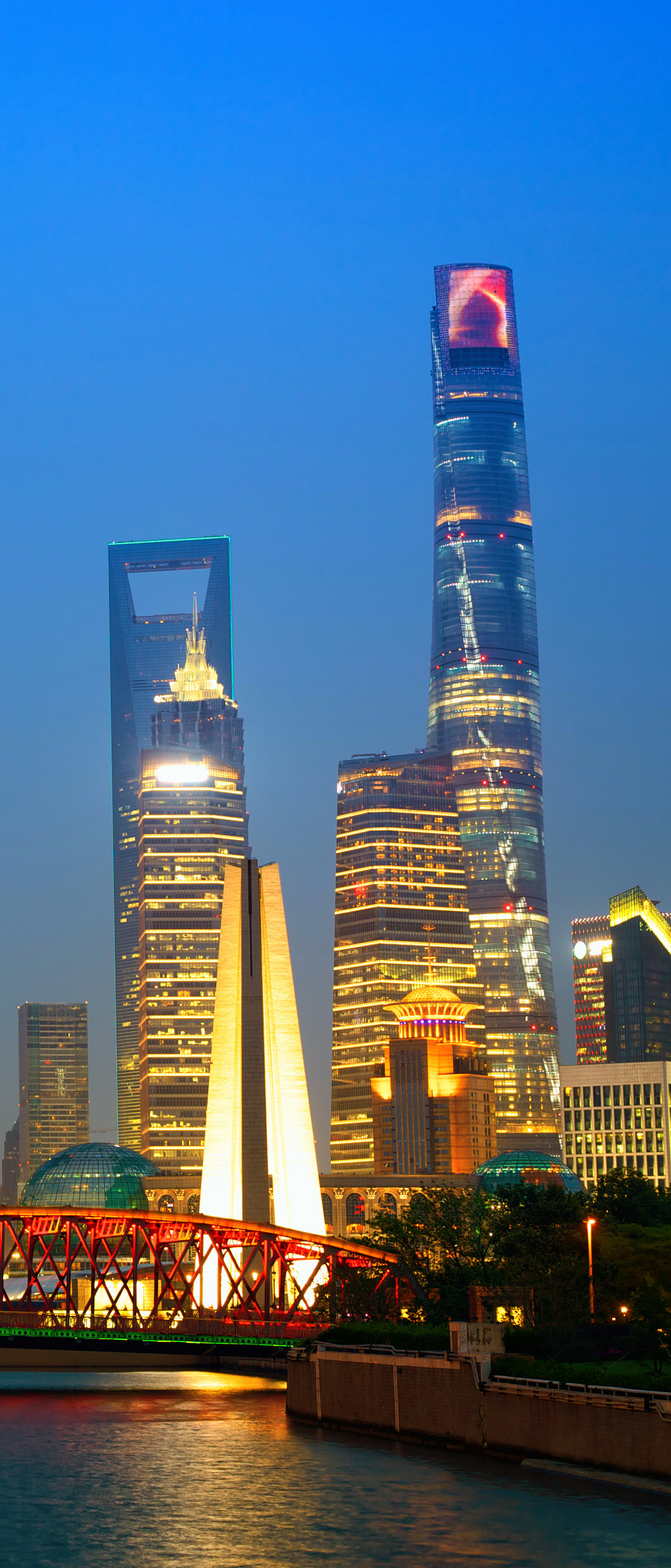 無料モバイル壁紙都市, 超高層ビル, 建物, 中国, 上海, 夜, マンメイド, 東方明珠塔をダウンロードします。