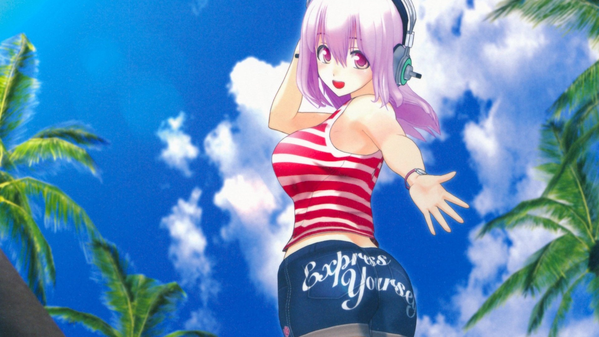 Free download wallpaper Anime, Beach, Summer, Super Sonico on your PC desktop