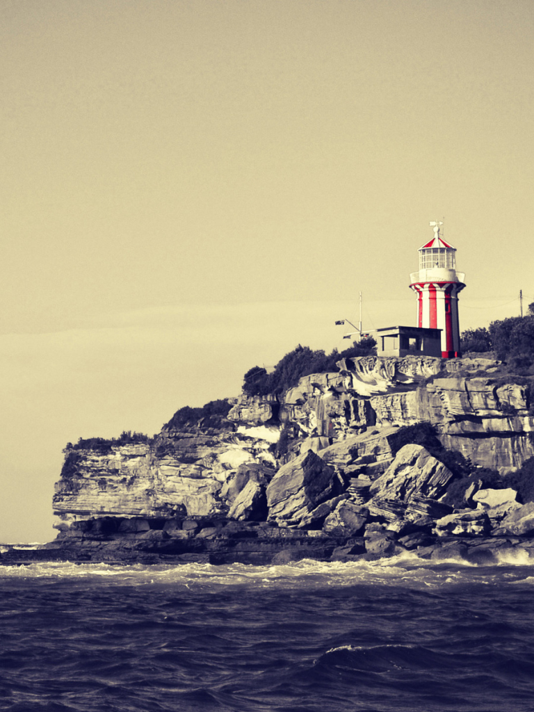 Download mobile wallpaper Sea, Ocean, Lighthouse, Wave, Coastline, Man Made for free.