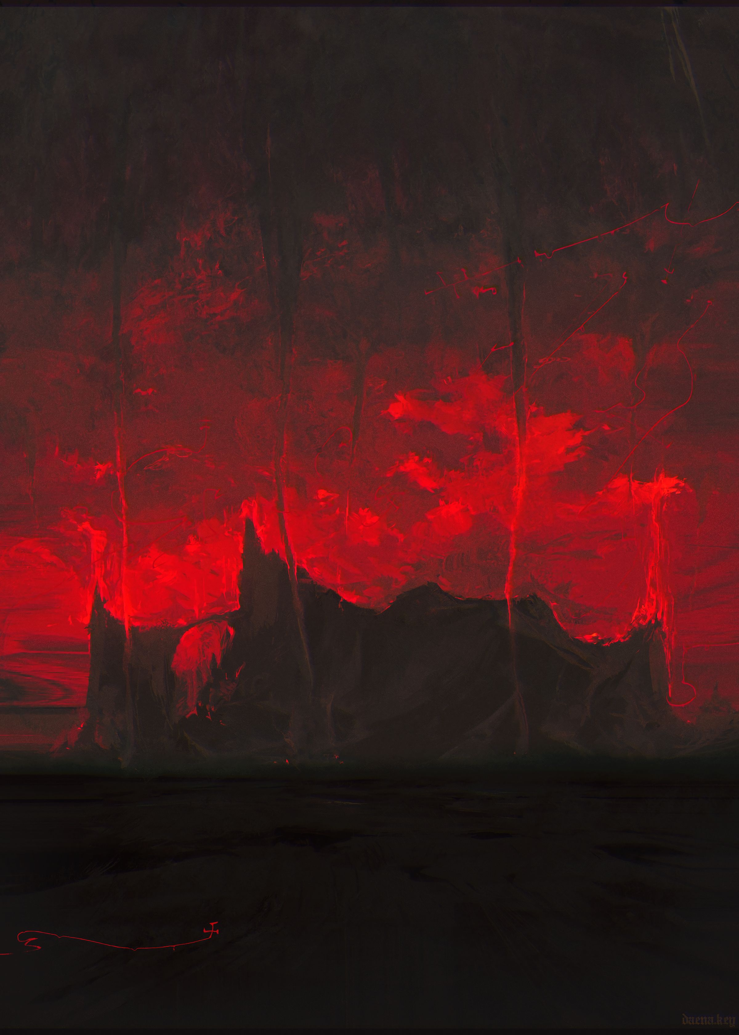 Free download wallpaper Mountains, Dark, Art on your PC desktop