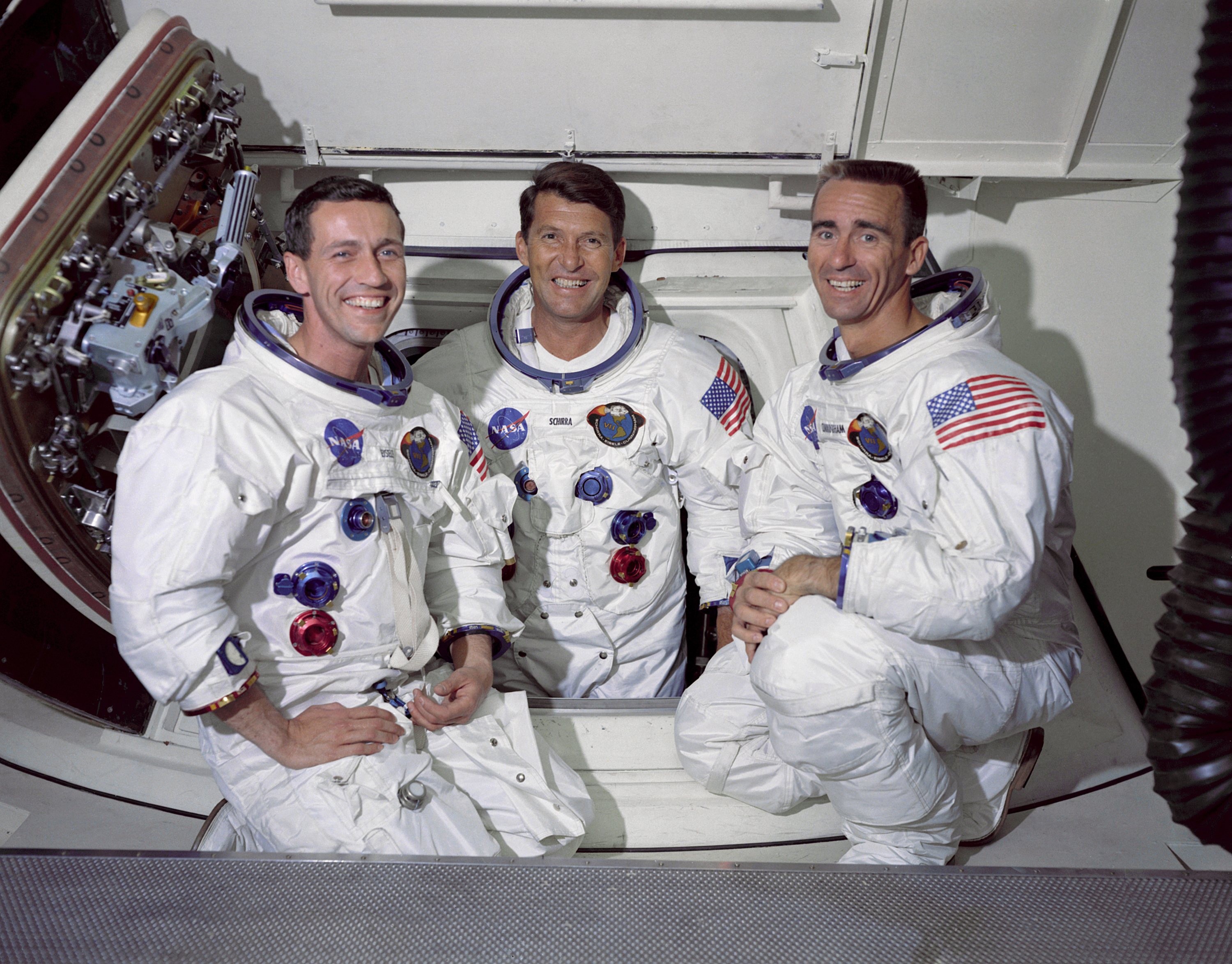 Скачать обои бесплатно Космонавт, Сделано Человеком, Наса, Аполлон 7 картинка на рабочий стол ПК