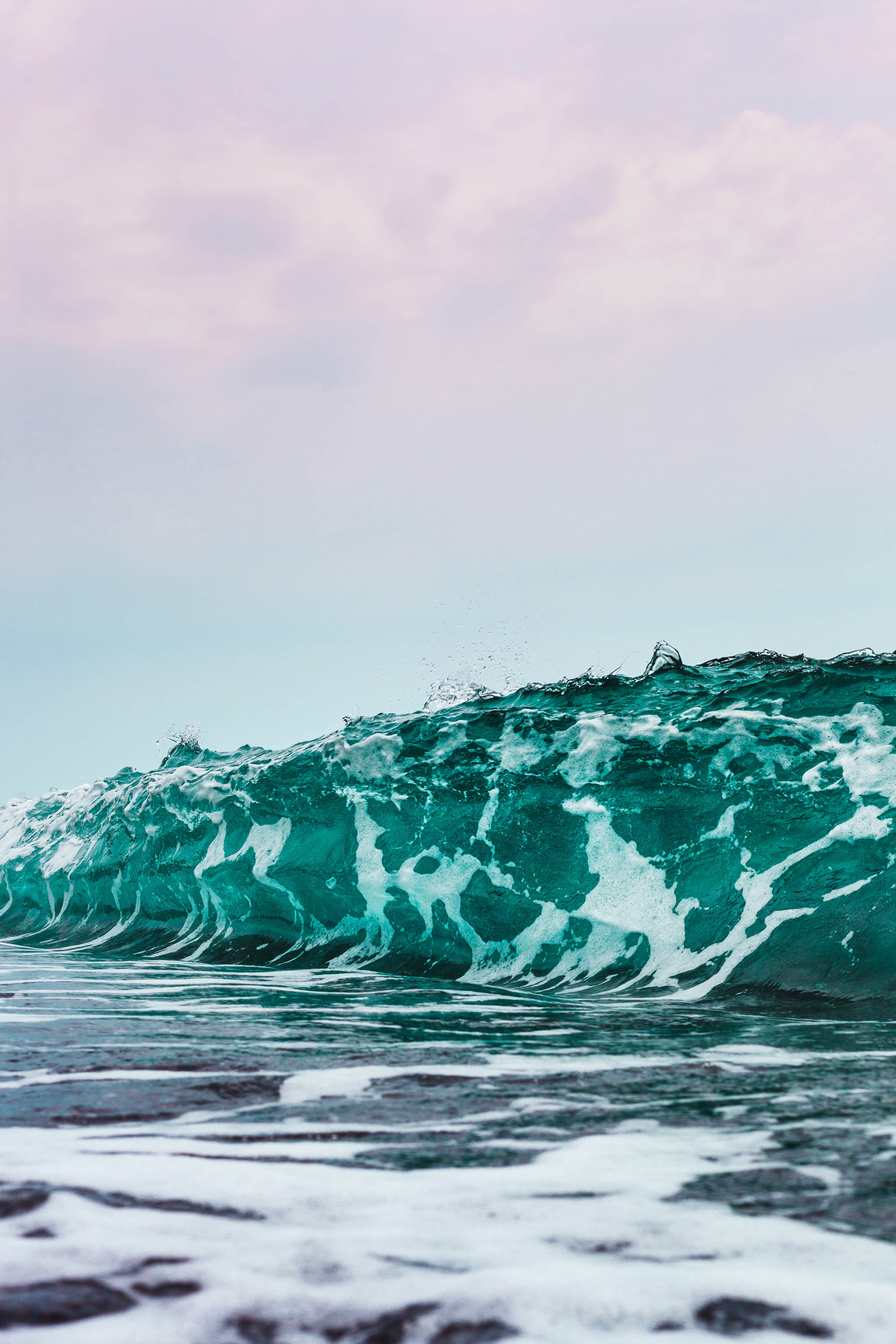 sea, wave, nature, spray, foam phone background
