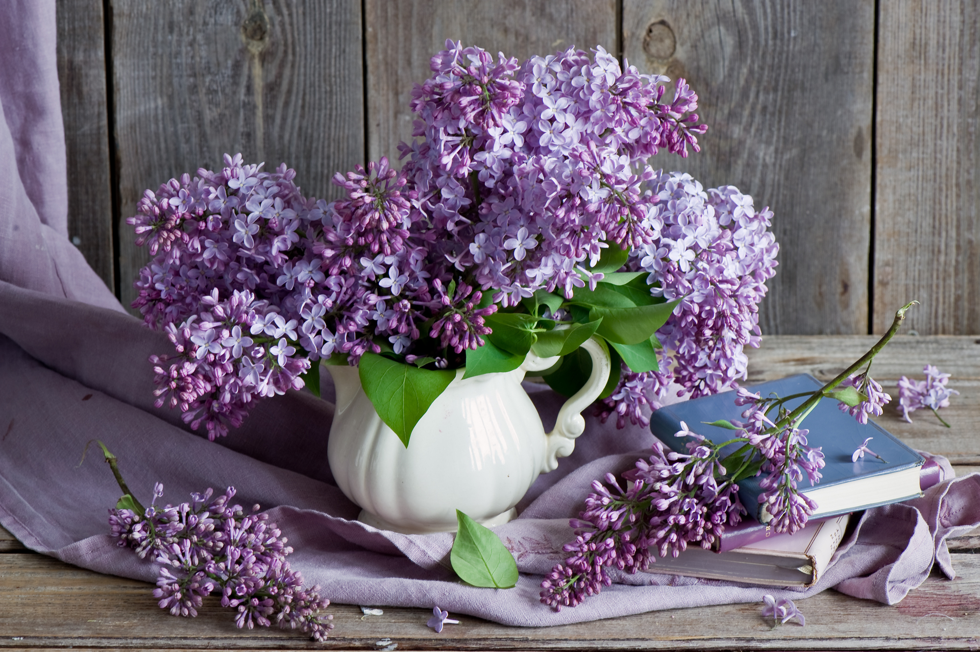 Download mobile wallpaper Lilac, Still Life, Branch, Bouquet, Book, Photography for free.