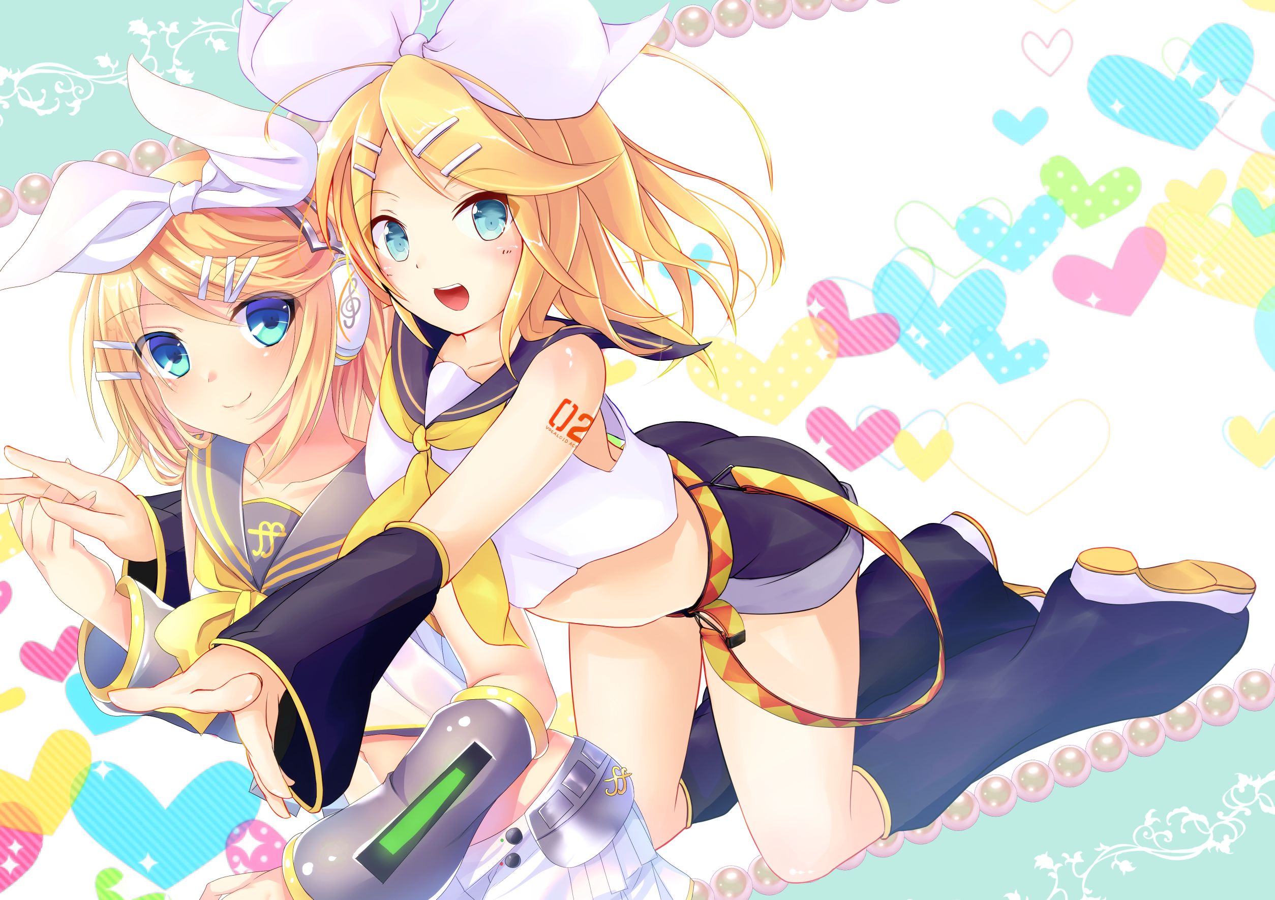 Téléchargez des papiers peints mobile Vocaloïde, Animé, Rin Kagamine, Len Kagamine gratuitement.