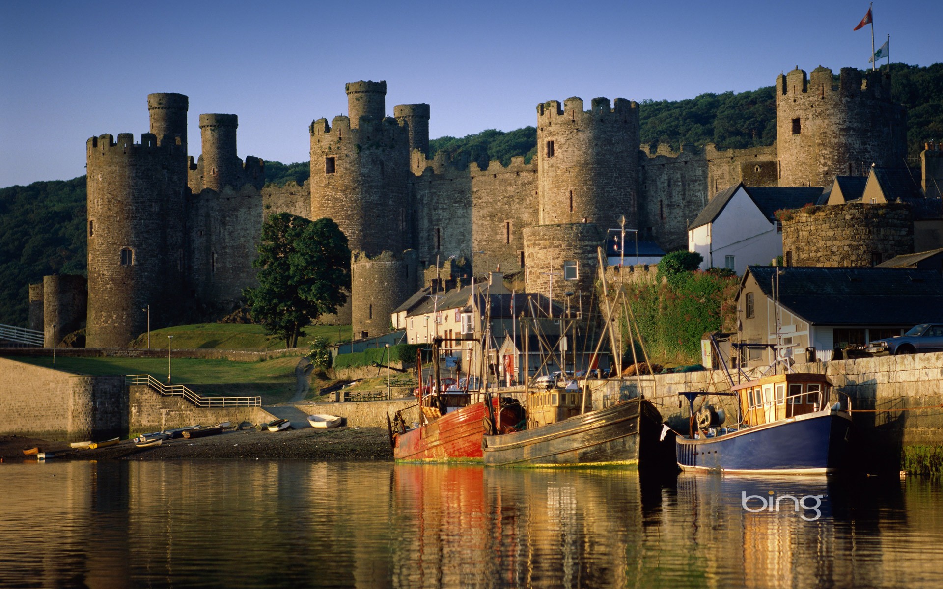 Laden Sie Conwy Castle HD-Desktop-Hintergründe herunter