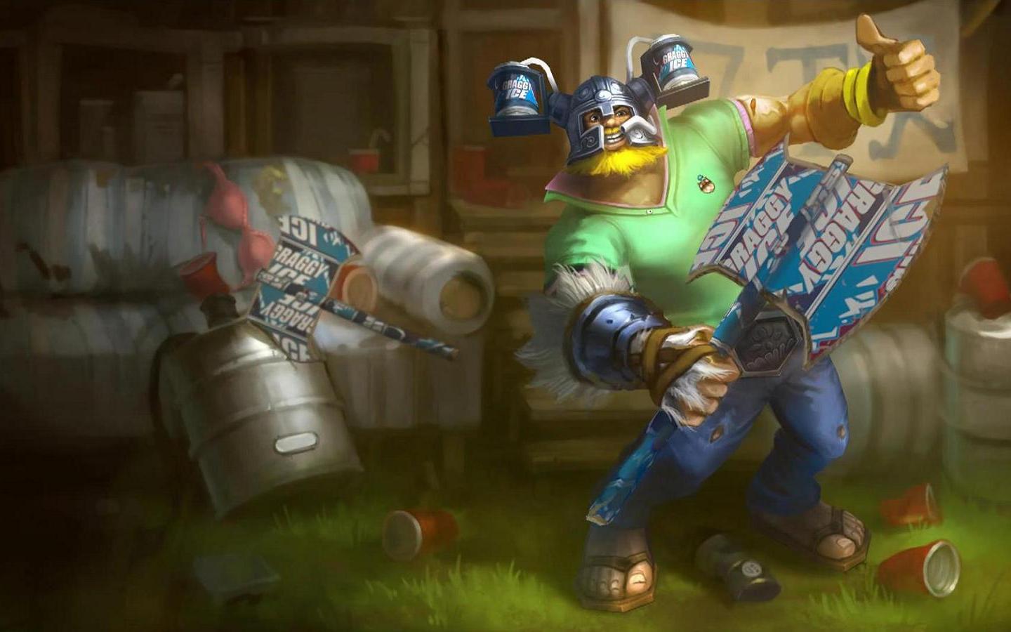 video game, league of legends, beer, fantasy, humor, olaf (league of legends)