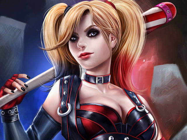 Download mobile wallpaper Blonde, Blue Eyes, Comics, Harley Quinn, Dc Comics for free.