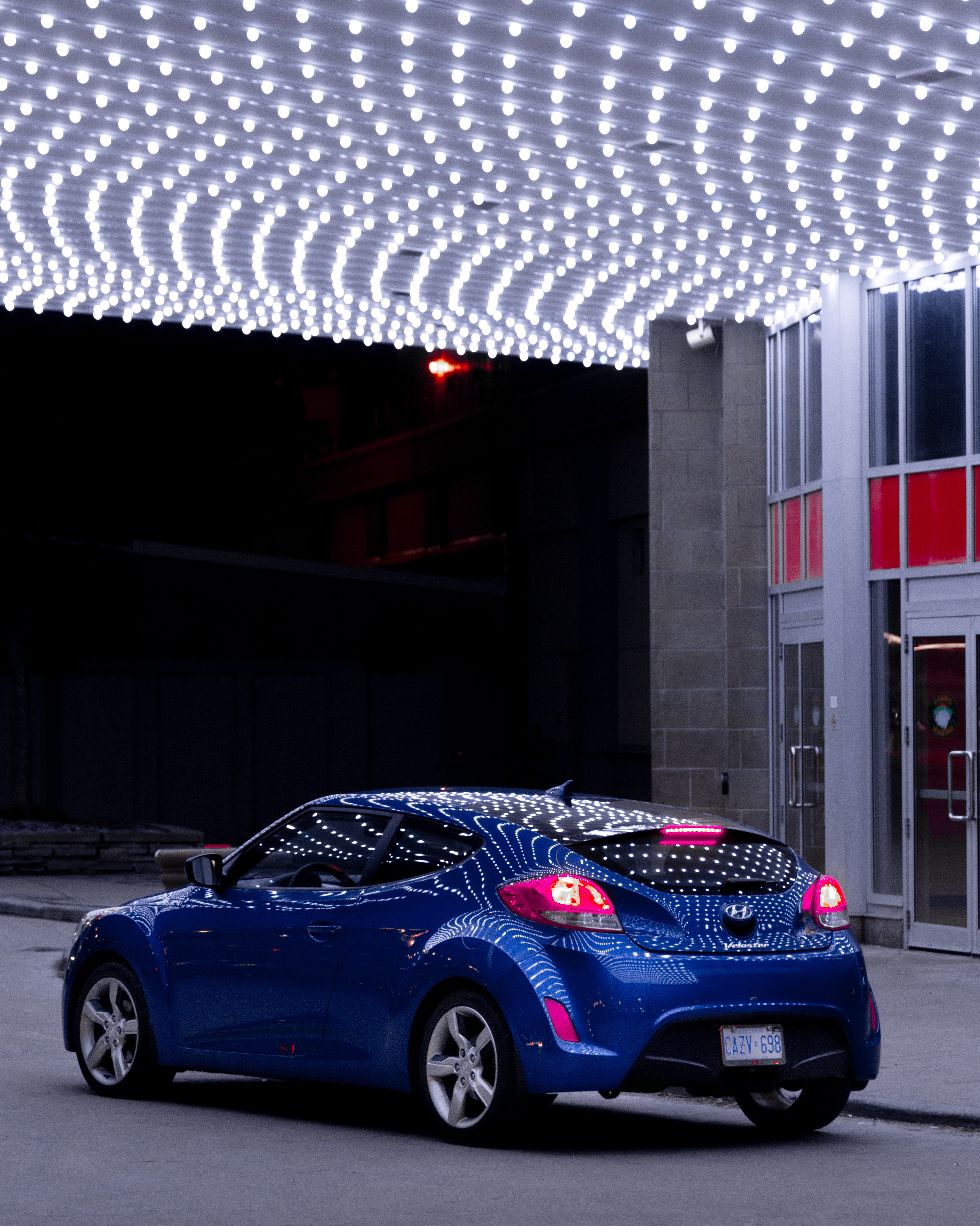 shine, hyundai, cars, blue, light, side view, street HD wallpaper