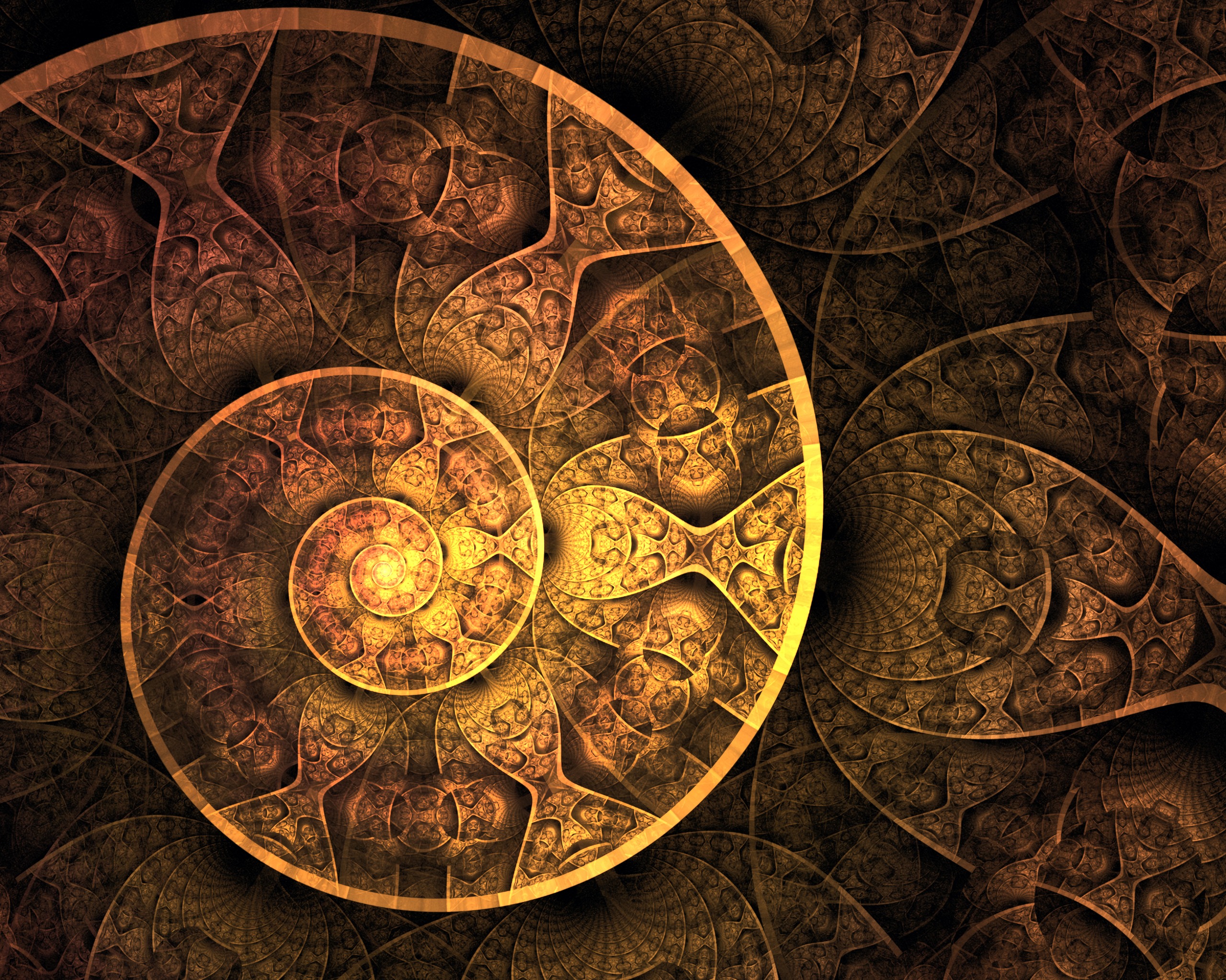 Free download wallpaper Spiral, Involute, Brown, Abstract, Swirling, Fractal on your PC desktop
