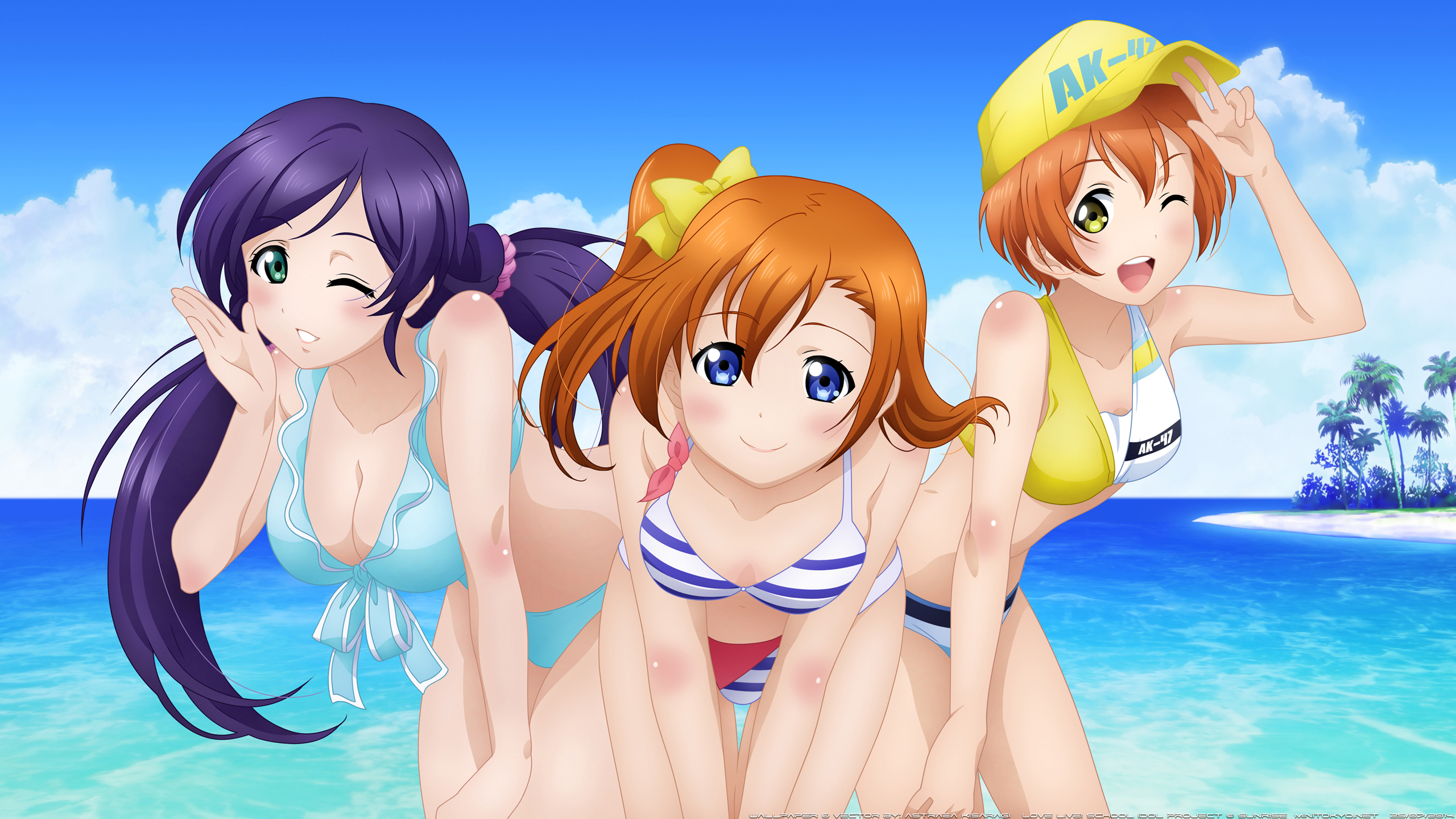 Laden Sie das Animes, Honoka Kousaka, Nozomi Tojo, Rin Hoshizora, Liebesleben!-Bild kostenlos auf Ihren PC-Desktop herunter