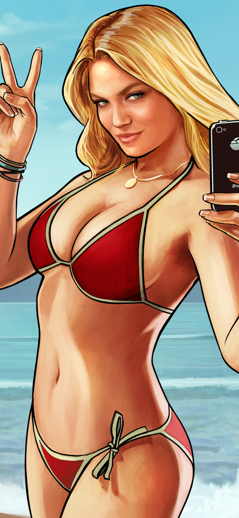 Handy-Wallpaper Blond, Blondinen, Computerspiele, Bikini, Grand Theft Auto, Grand Theft Auto V kostenlos herunterladen.
