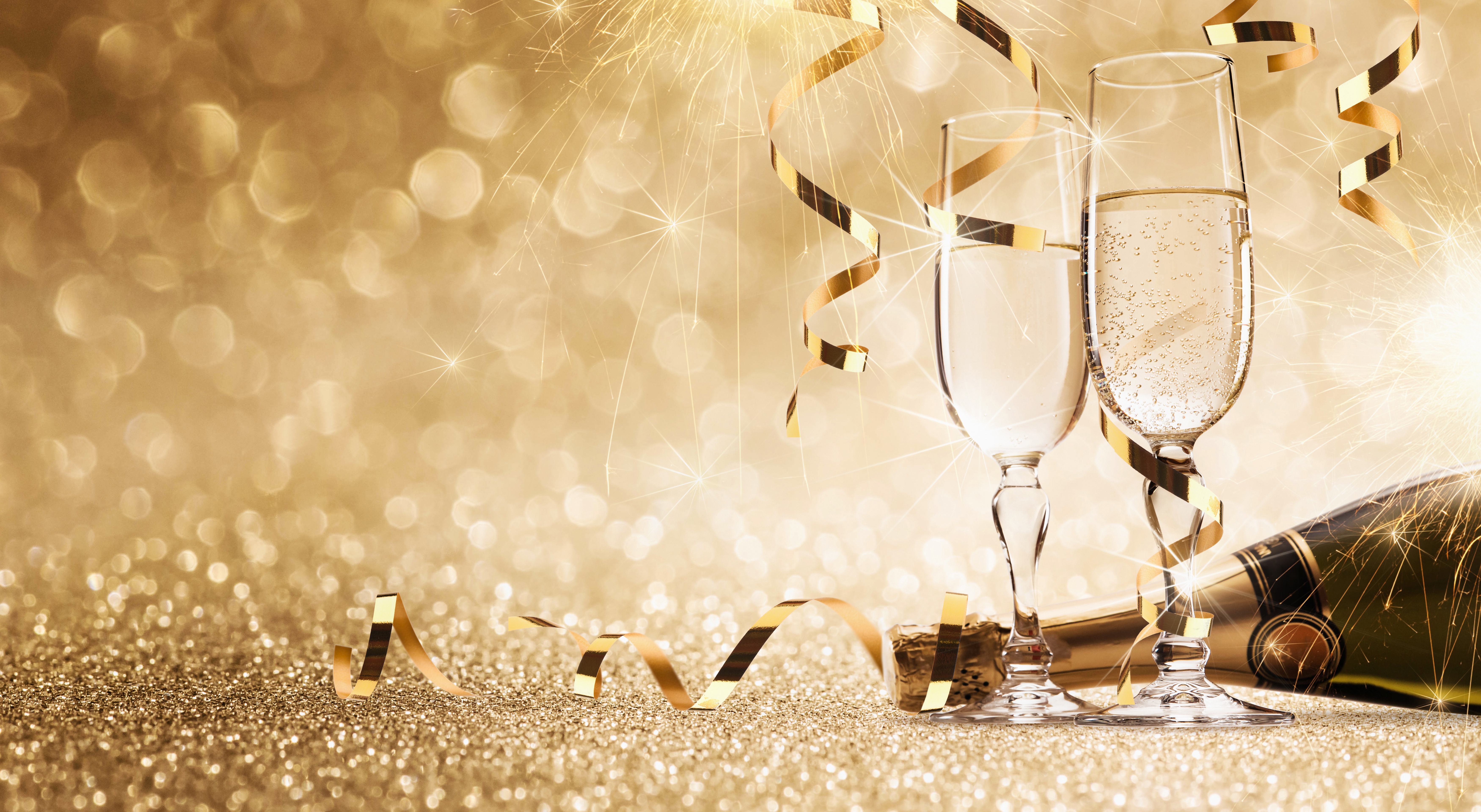 Download mobile wallpaper Food, Bokeh, Glasses, Champagne, Bottle, Alcohol for free.