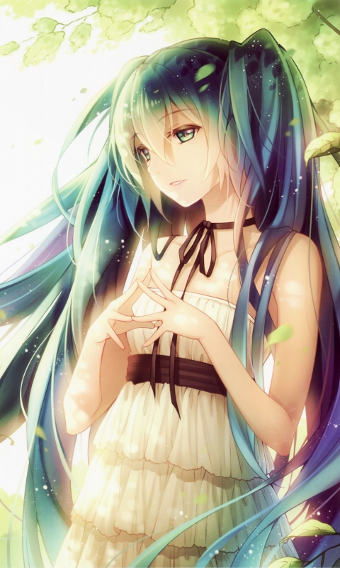 Download mobile wallpaper Anime, Bird, Vocaloid, Blue Eyes, Blue Hair, Hatsune Miku, Long Hair for free.